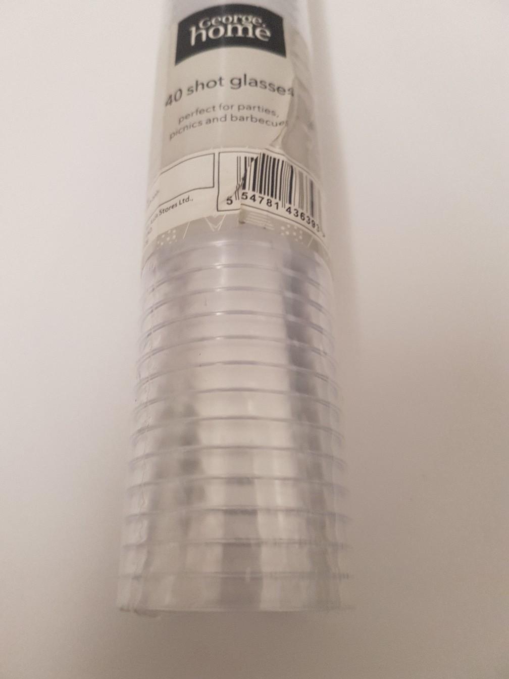 NEW 40 X ASDA HOME PLASTIC SHOT GLASSES in CM13 Brentwood for £0.50 for