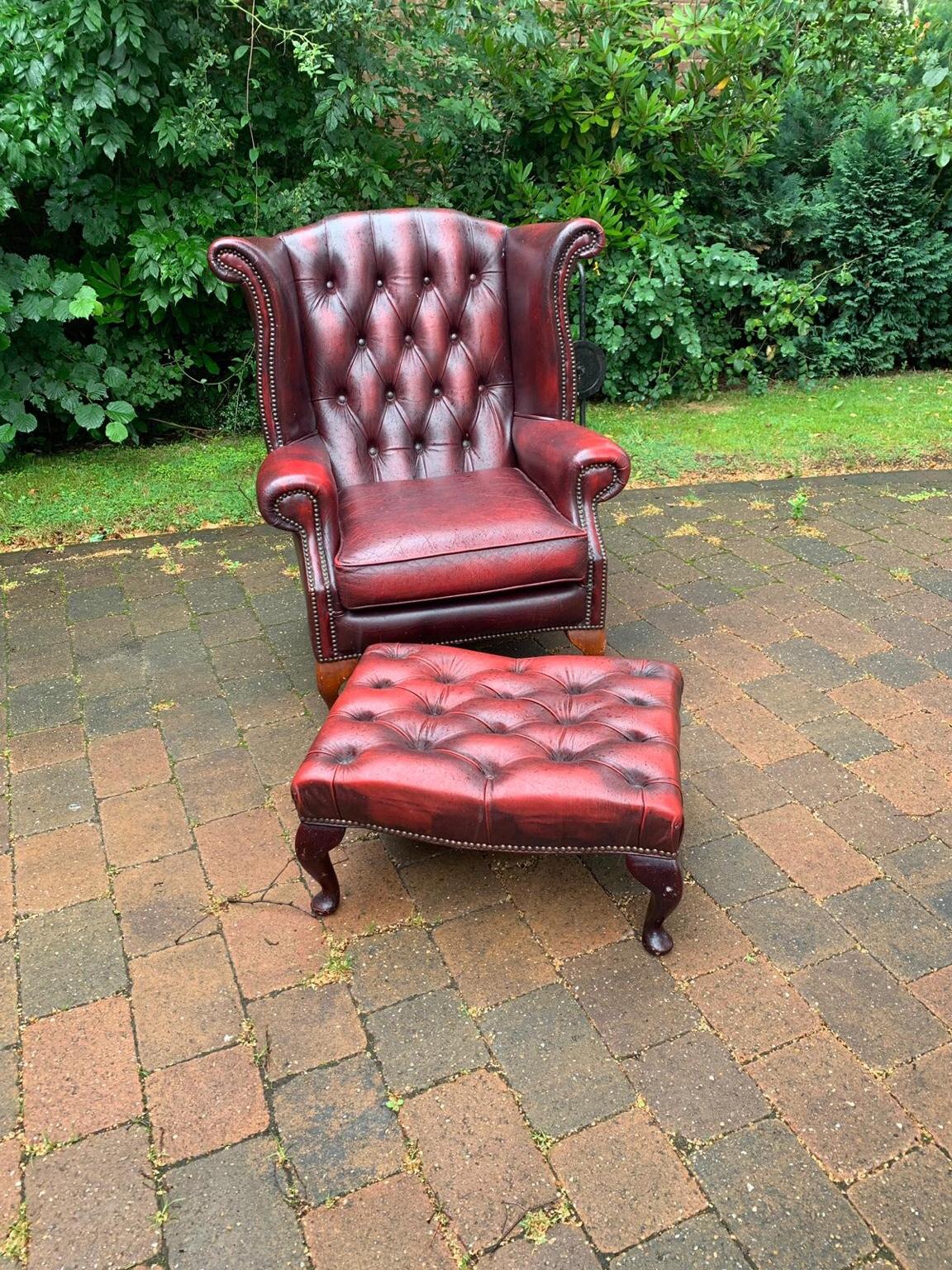 Chesterfield chair and footstool in Lincoln for £245.08