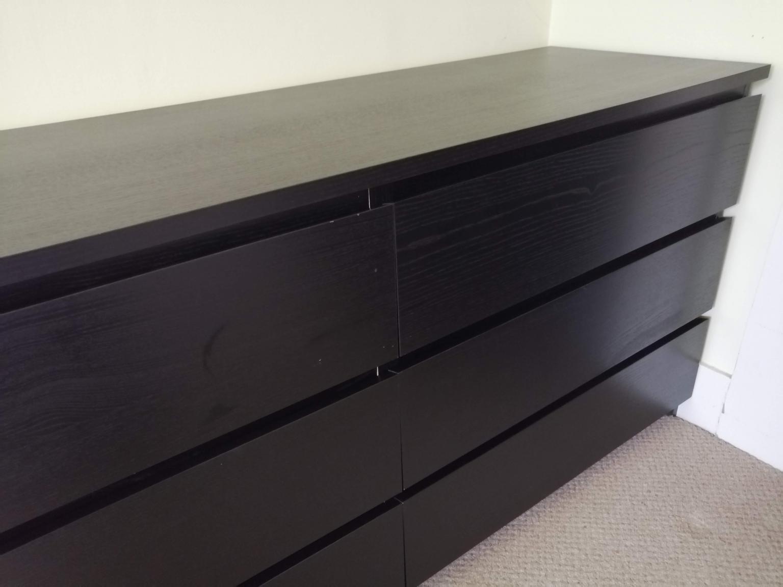 Black/Brown Ikea Malm Chest of 6 Drawers in BN1 Brighton
