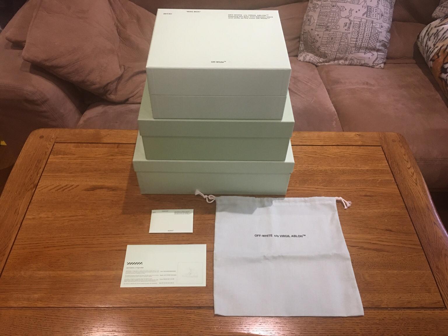 Offwhite c/o VIRGIL ABLOH shoe box in SW7 London for £5.00 for sale