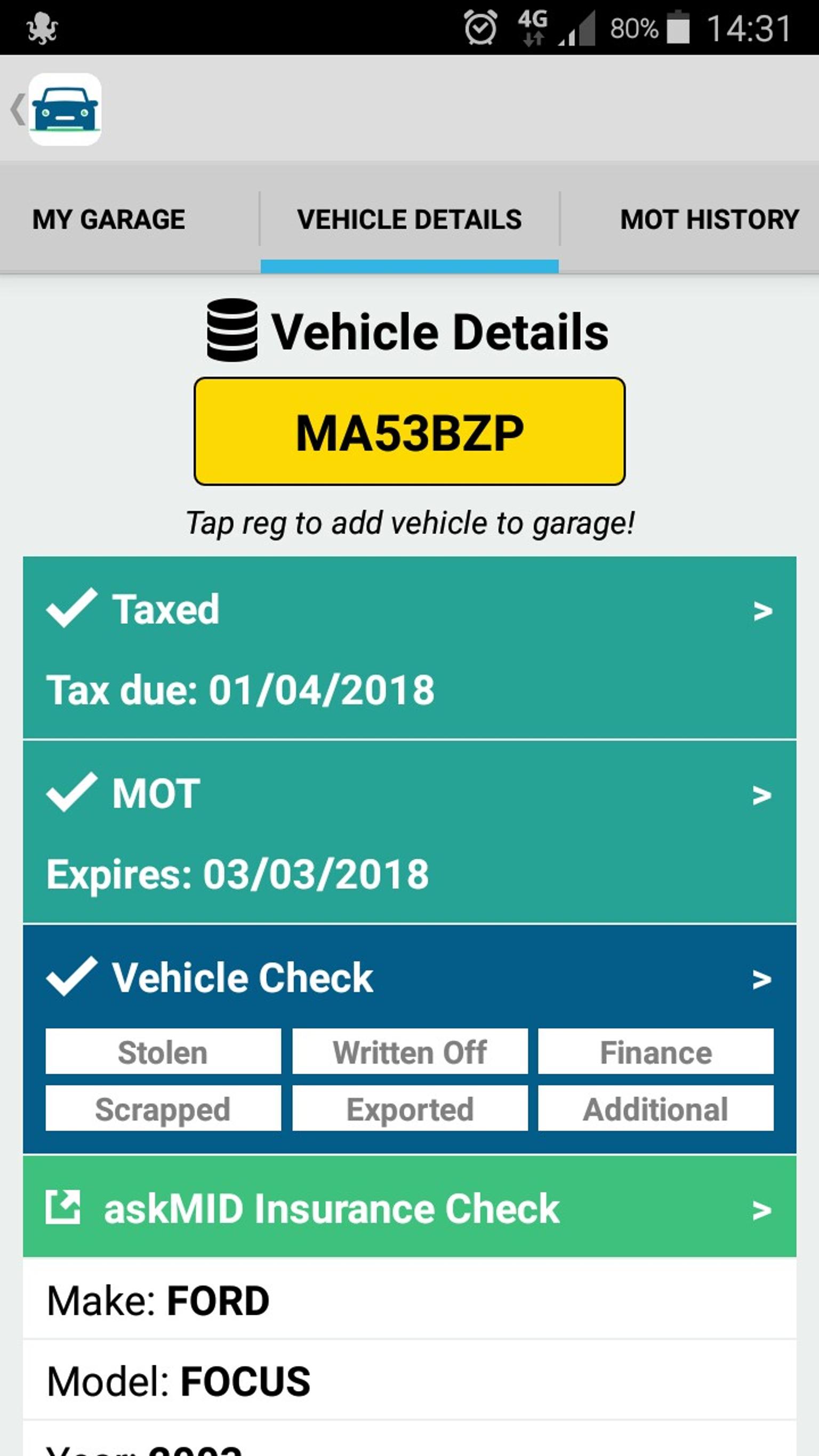 Askmid Check Mot How Car Specs