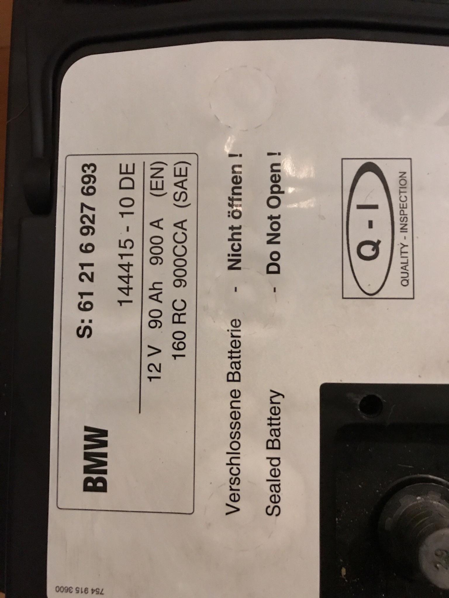 BMW Genuine Car Battery 12v 90Ah 900A in Colnbrook for £50.00 for sale