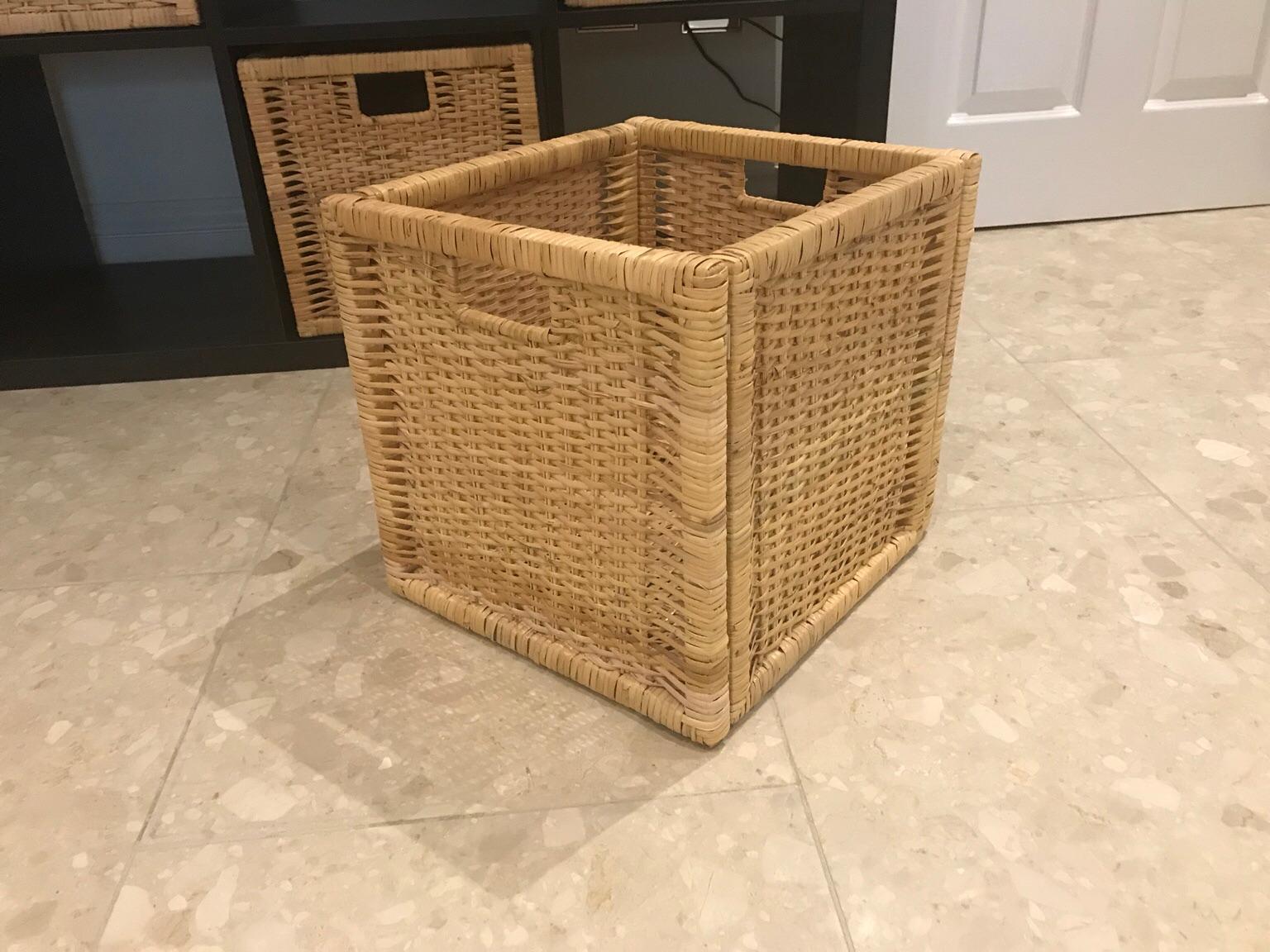 Ikea Kallax unit with wicker baskets in Wychavon for £30.00 for sale