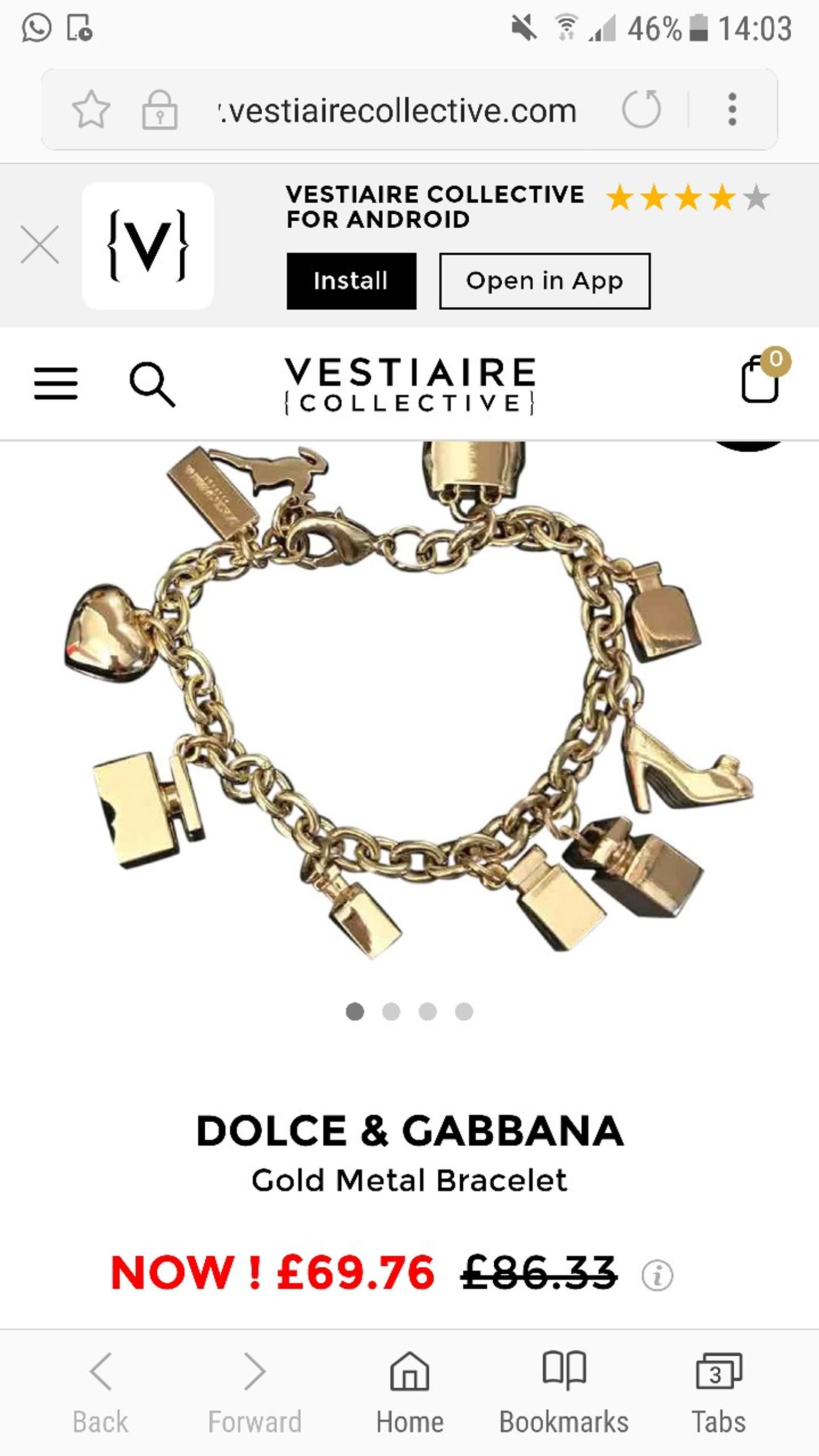 D&G Dolce and Gabbana Gold Charm Bracelet in N5 Islington for £60.00