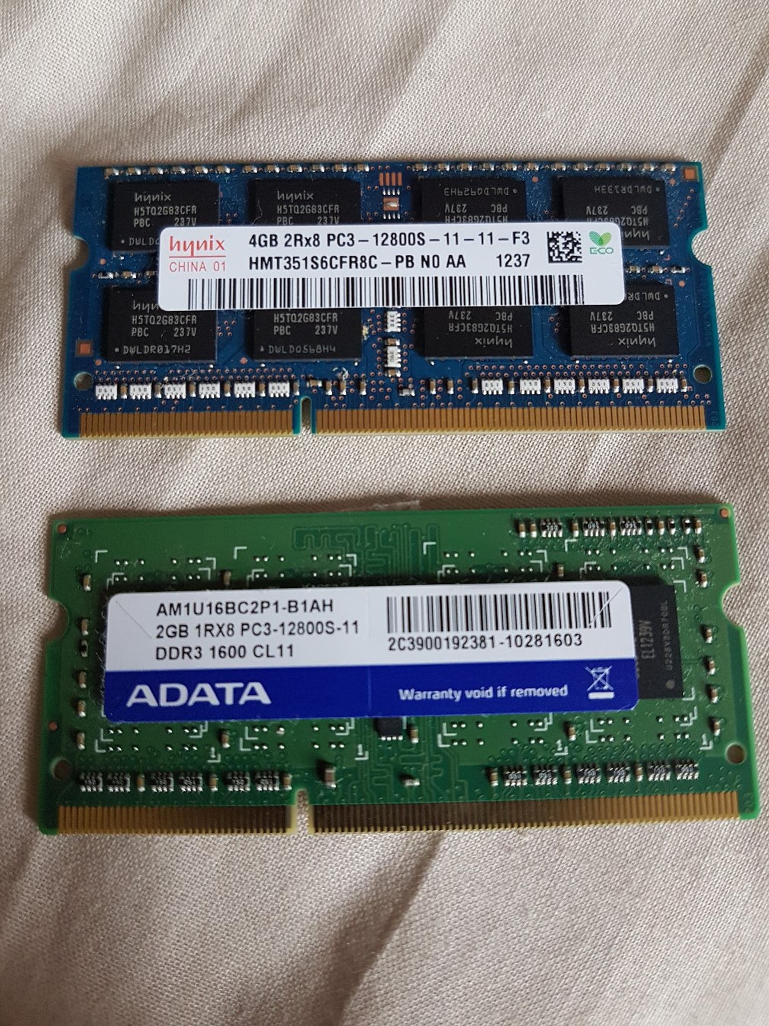 SODIMM 6GB(2+4) DDR3 1600Mhz laptop memory in SE7 Greenwich for £15.00