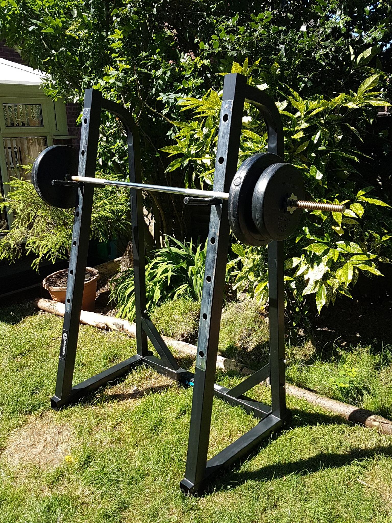 Marcy Squat rack + gym barbell weights in B63 Dudley for £70.00 for