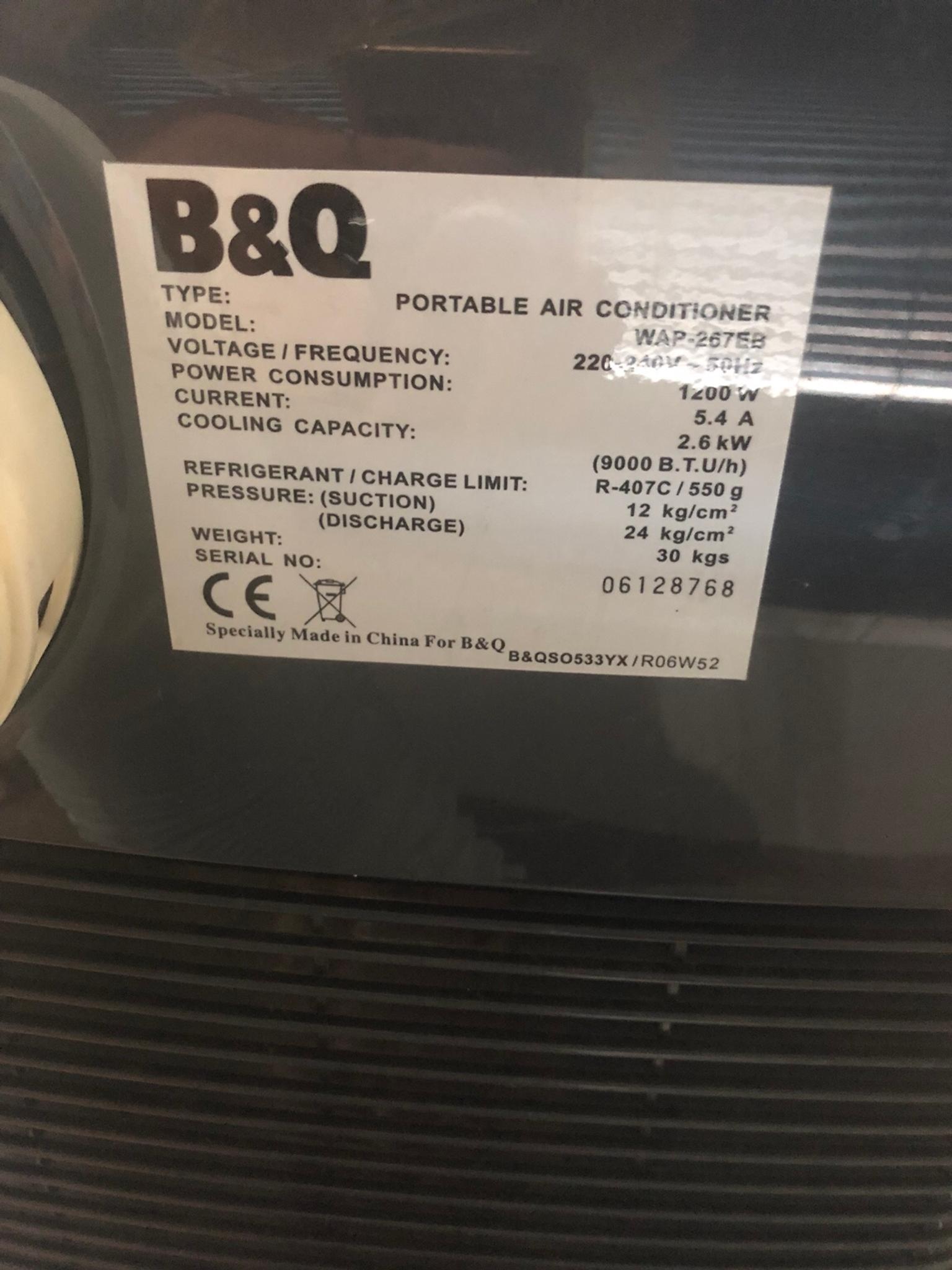 B&Q Portable Air Conditioning Unit WAP267EB in Brentwood for £160.00