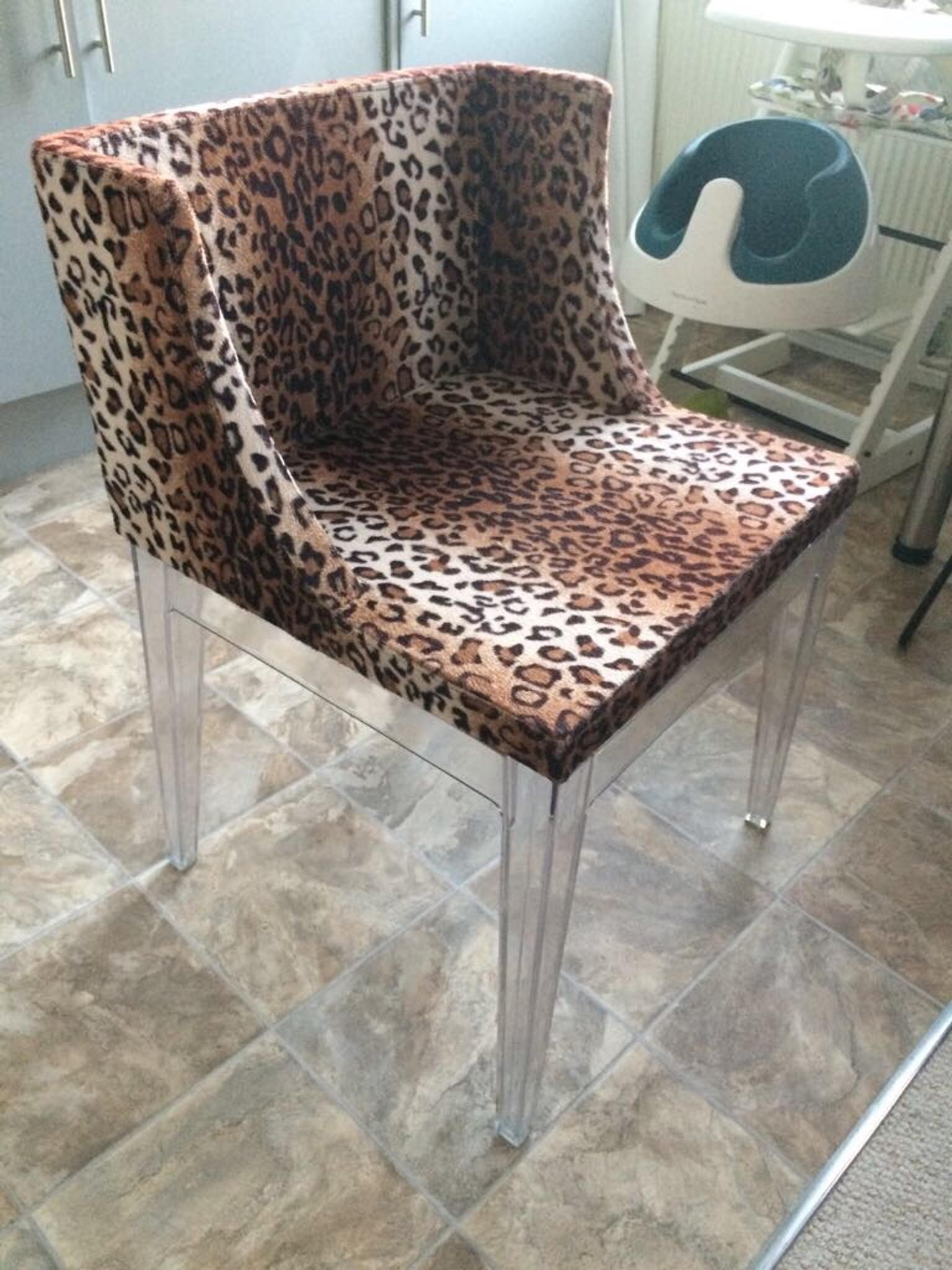 Leopard print acrylic vanity chair in KT7 Elmbridge for £40.00 for sale