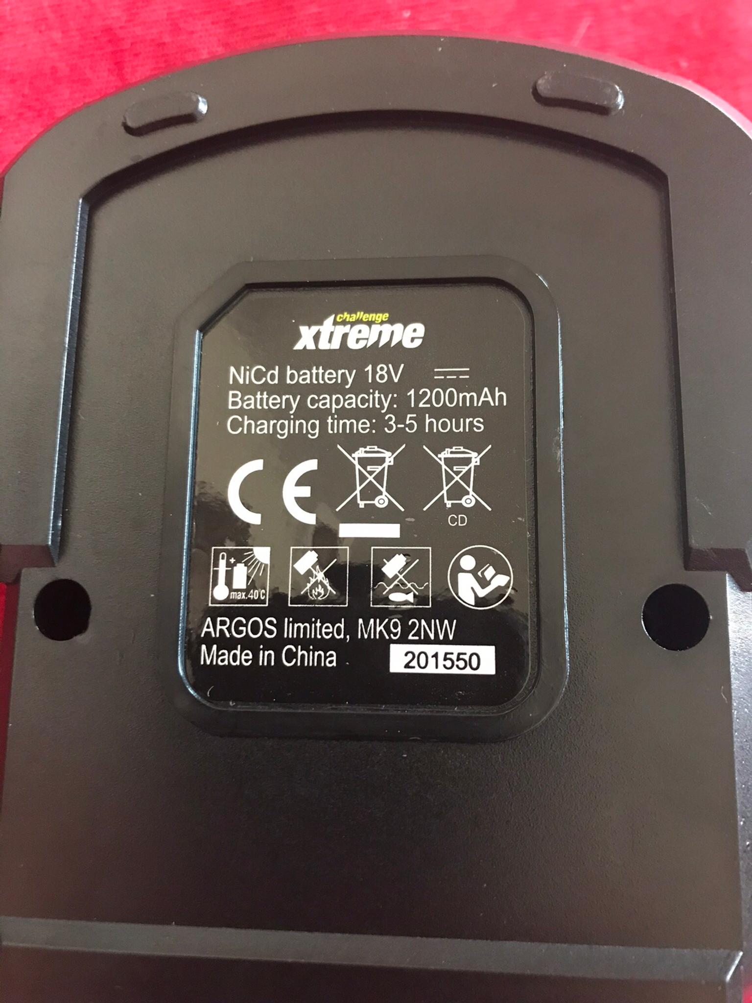 Challenge Xtreme 18v NiCd Battery & Charger in B90 Solihull for £4.00