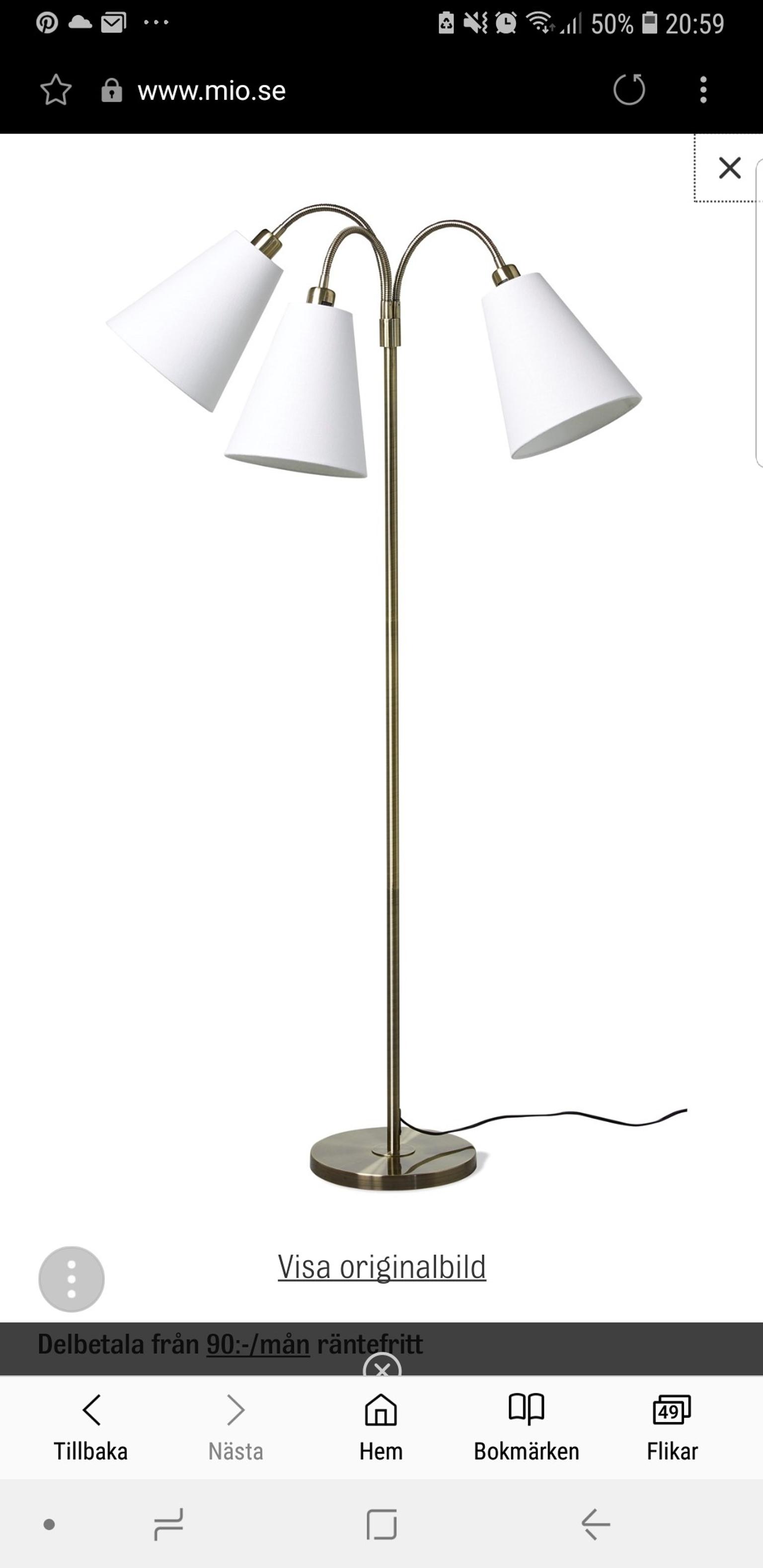 Golvlampa Mio Mässing TRES golvlampa från mio in 16453 Kista for SEK 600.00 for sale Shpock