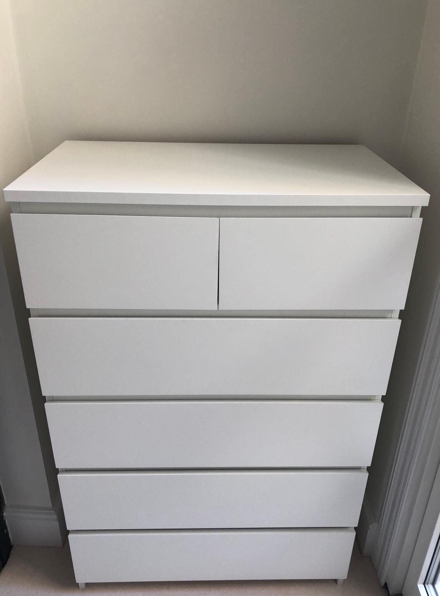 IKEA MALM Chest of 6 Drawers White in SW4 London for £40