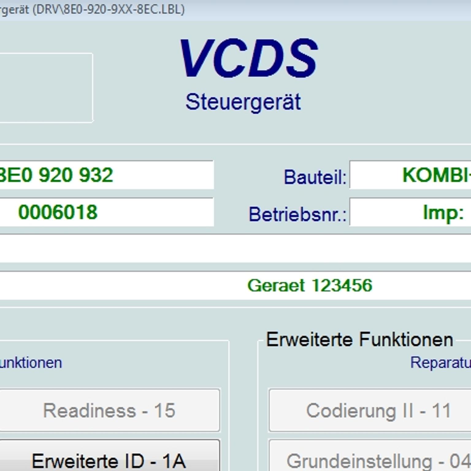 A4 B7 Kombiinstrument 8E0 920 932 color RB8 in 9833 Rangersdorf for €