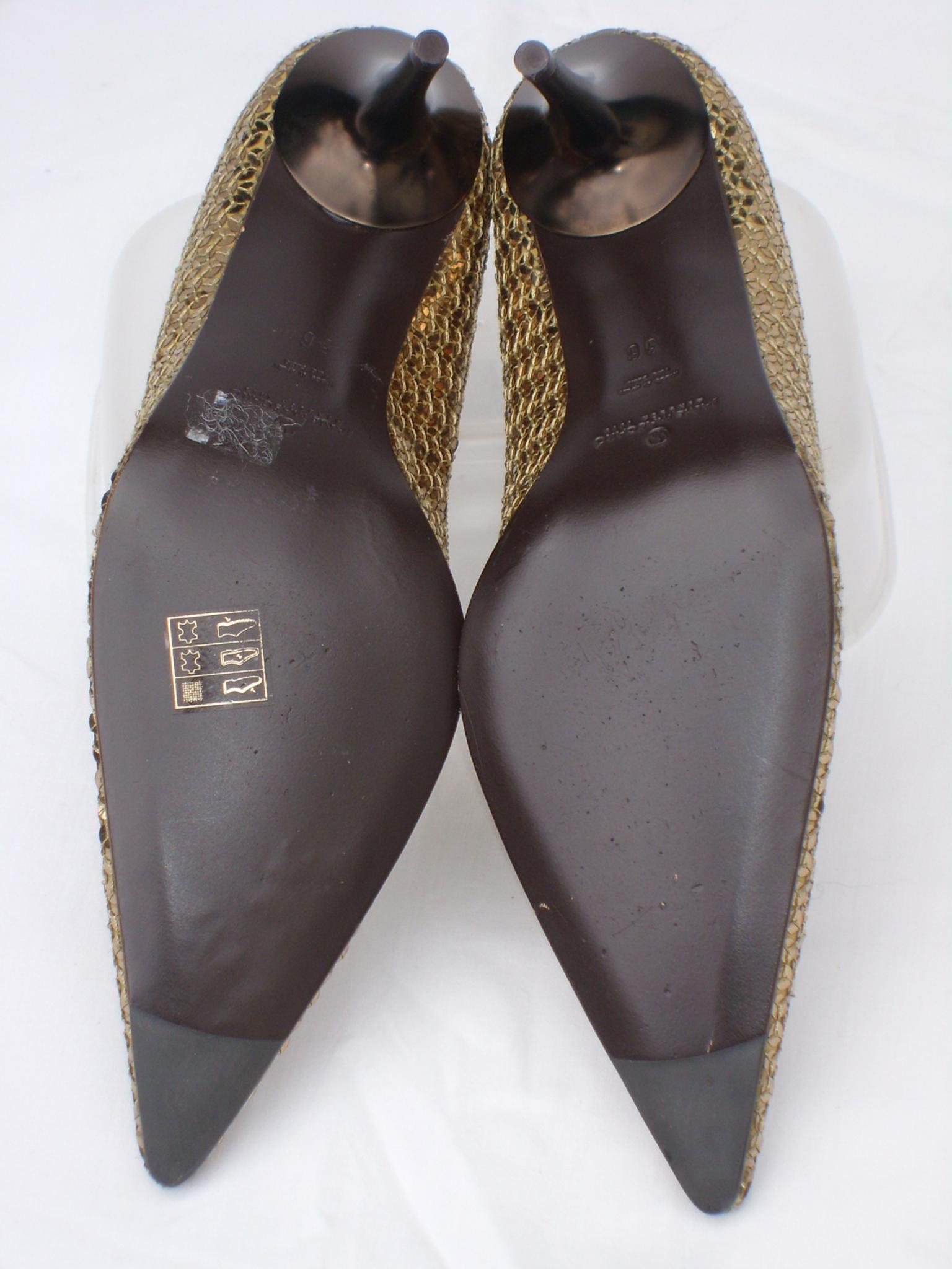 Size 3/36 JAIME MASCARO Gold Sequin Shoes NEW in SW19