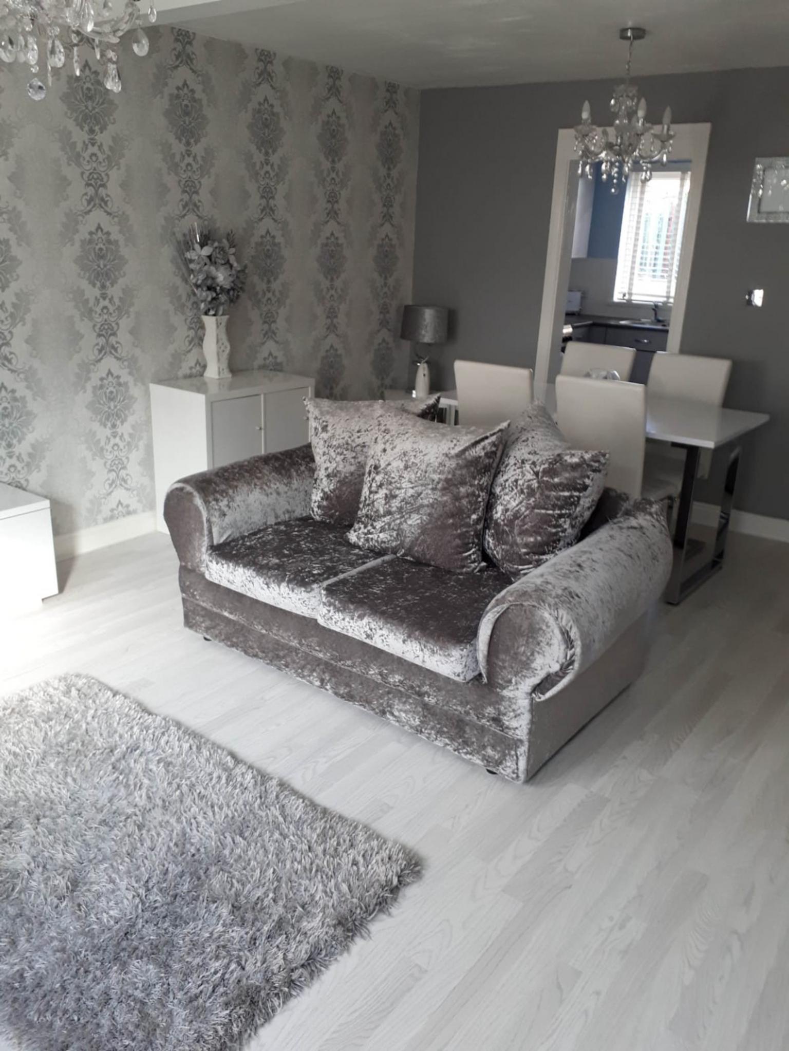 Grey Crushed Velvet Sofa Living Room Ideas Baci Living Room