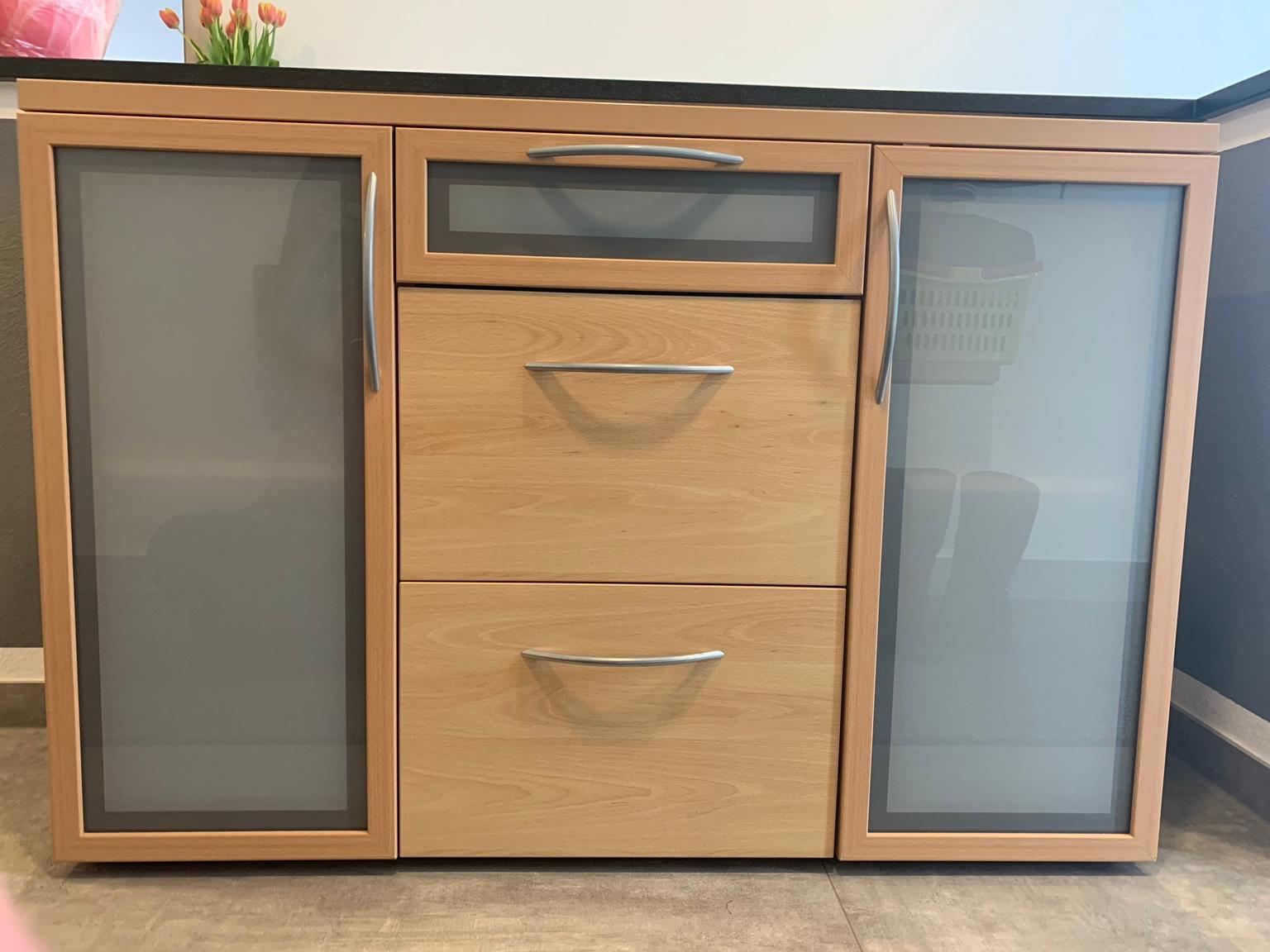 Sideboard Kommode Buche Grau mit Glas in for €30.00 for sale Shpock
