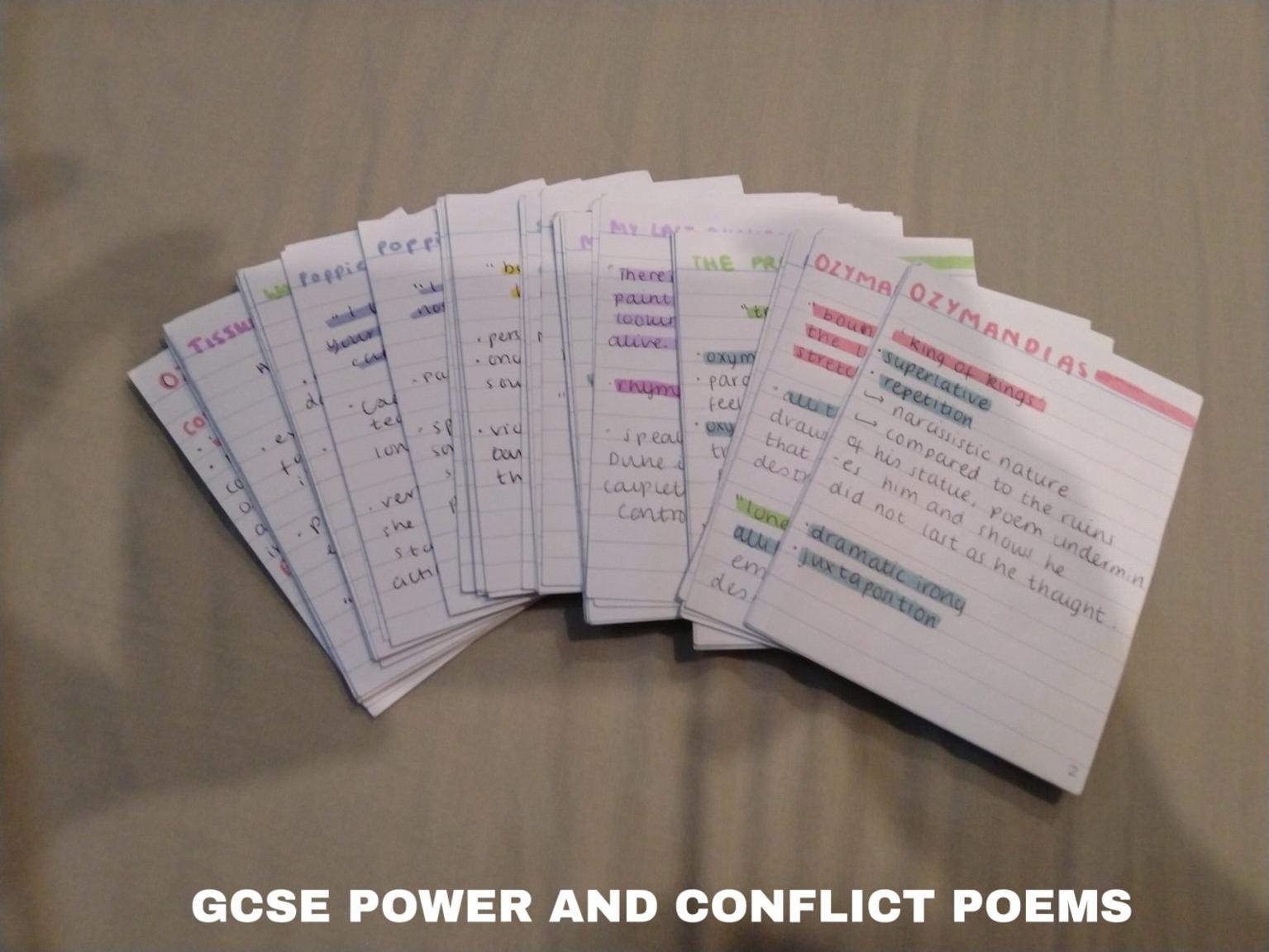 detailed flashcards GCSE Lit AQA in B8 Birmingham for £3