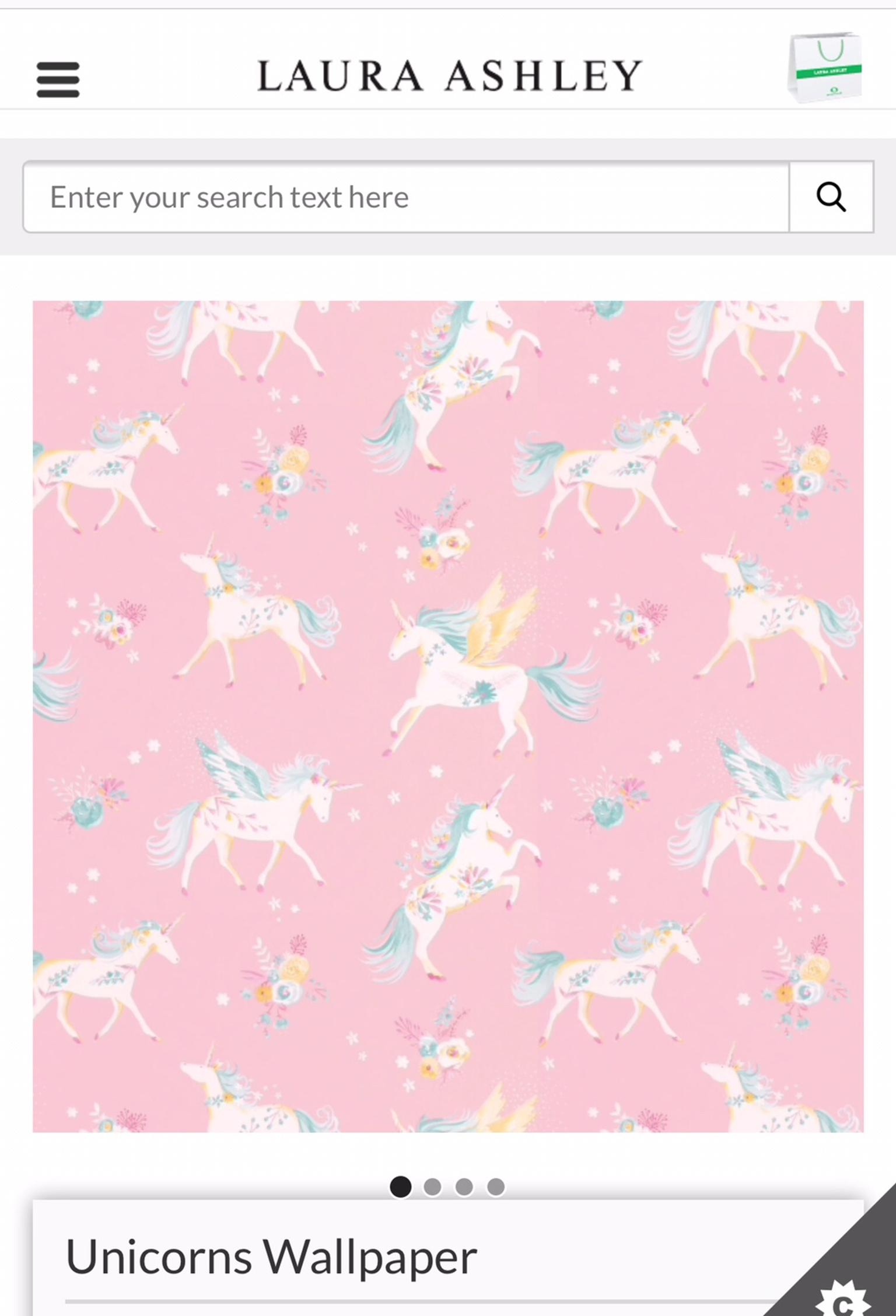 Laura Ashley Unicorn Wallpaper Boasting charming unicorn illustrations