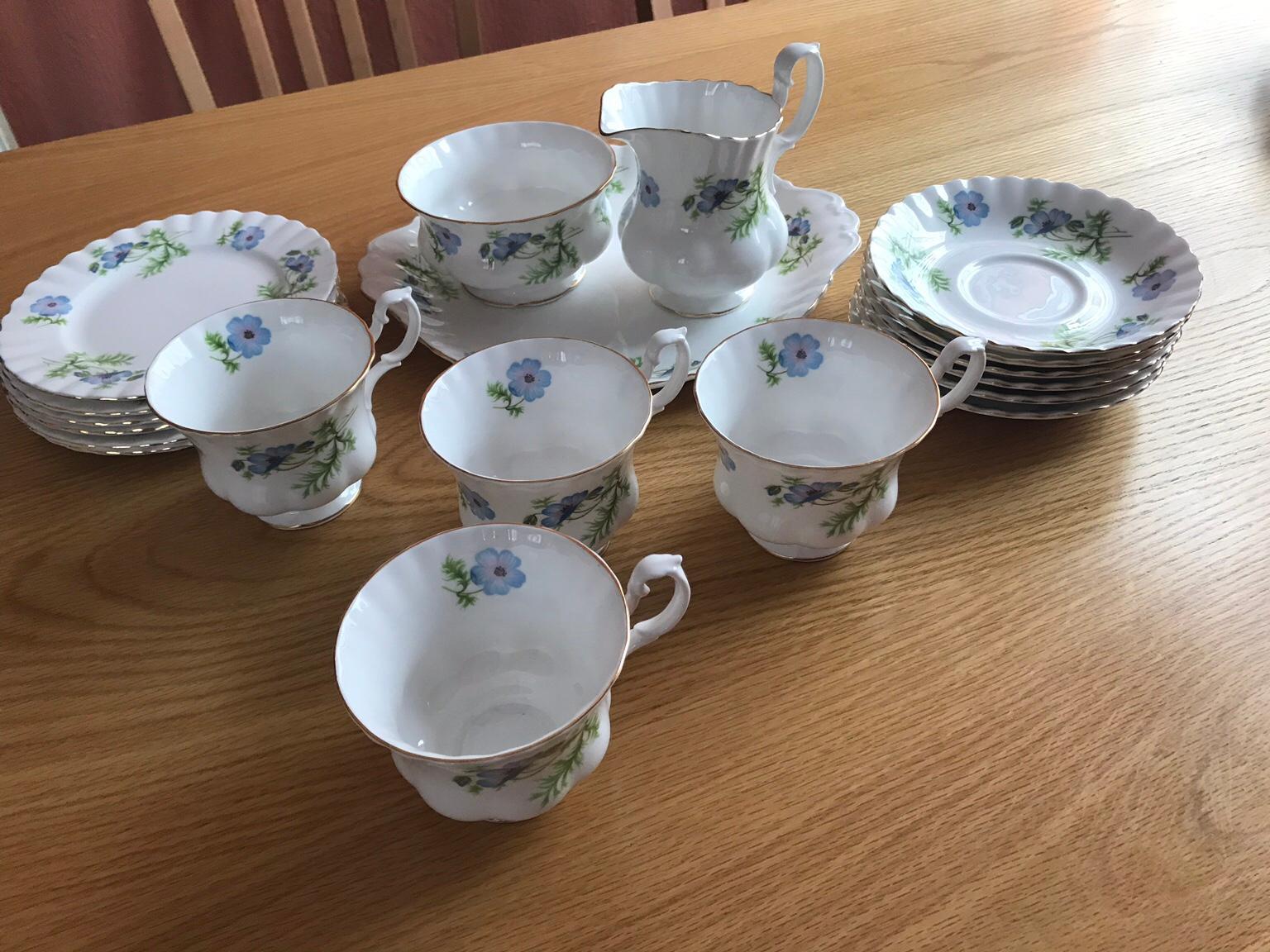 Richmond bone China blue poppy tea set in CH63 Wirral for