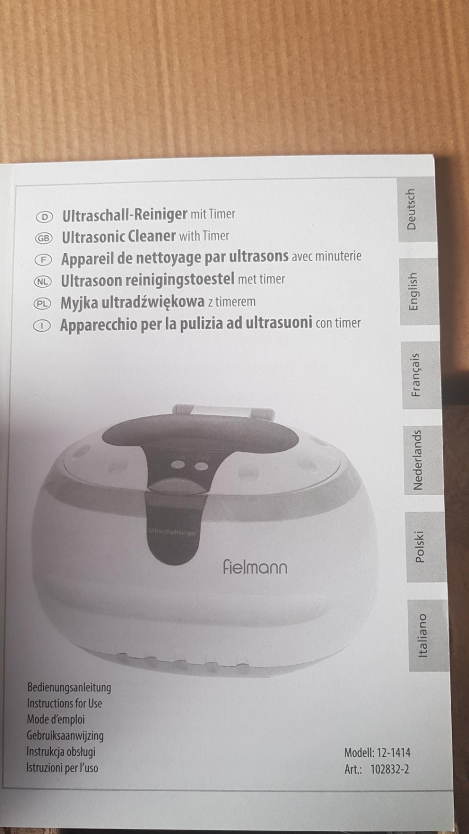 Fielmann Ultraschallreiniger Bedienungsanleitung