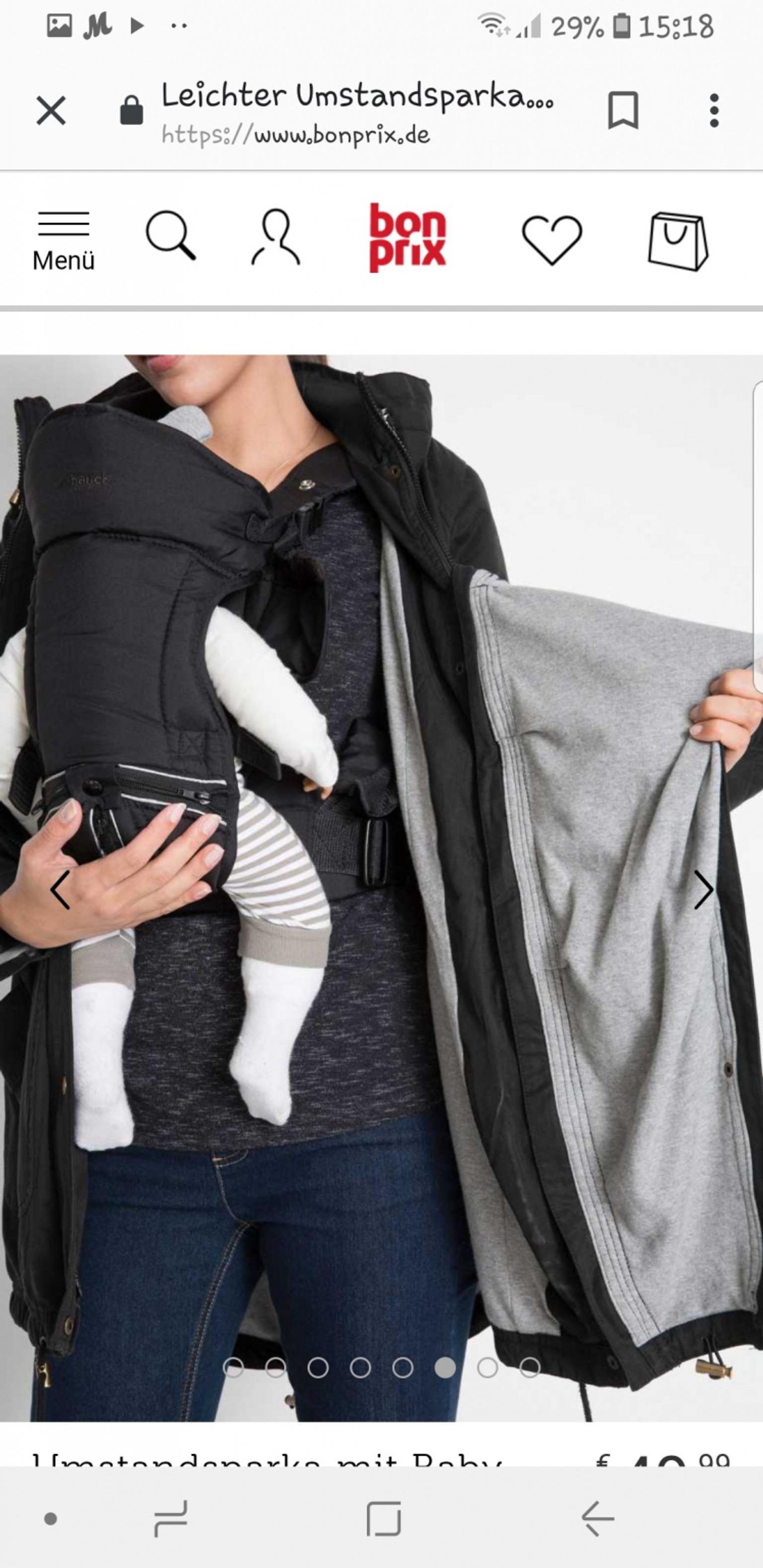 Umstandsjacke mit Babyeinsatz in 76726 Germersheim für 40,00 € zum