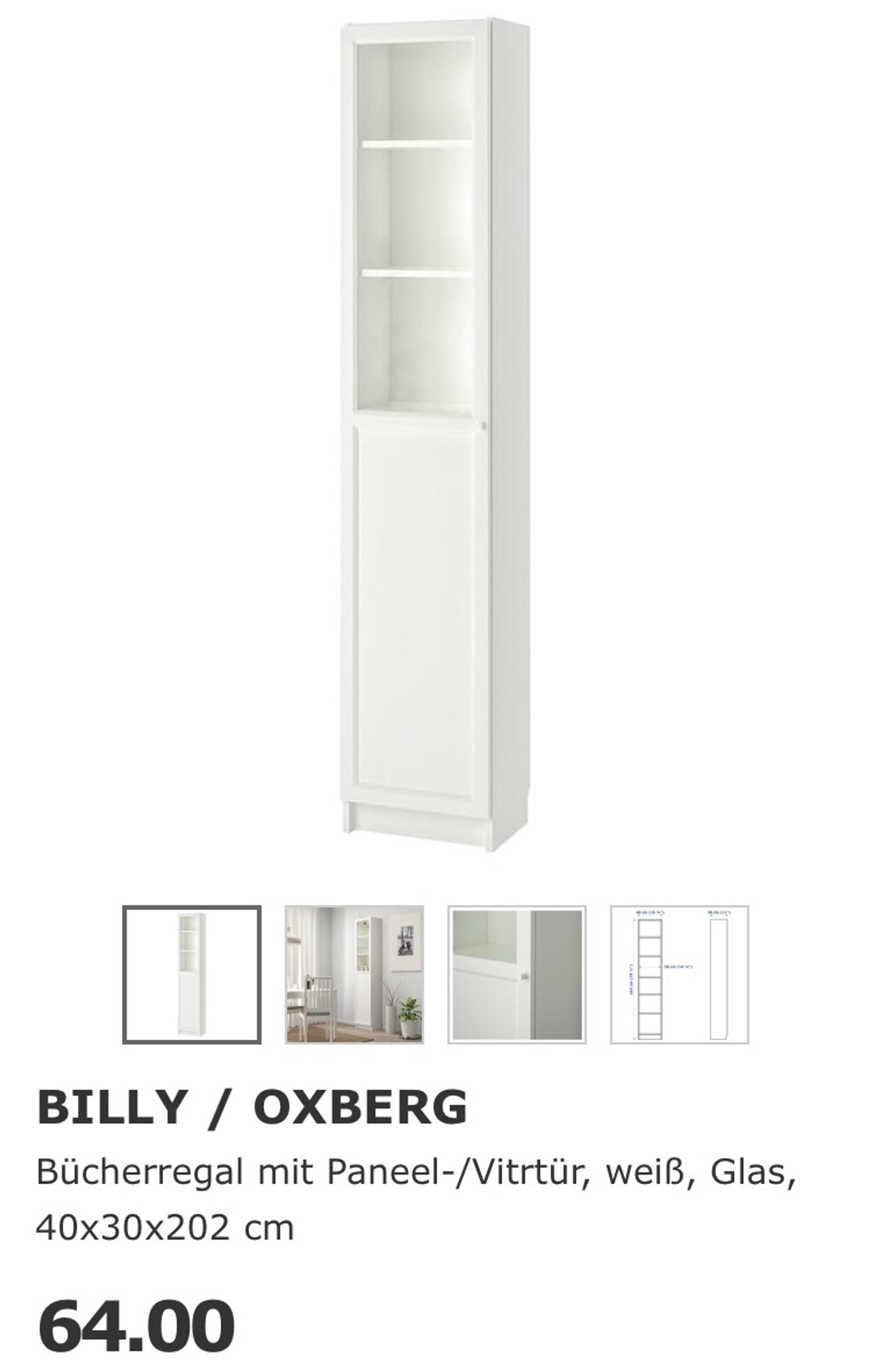 IKEA Billy Regal Vitrine Oxberg Tür weiß in 86153 Augsburg