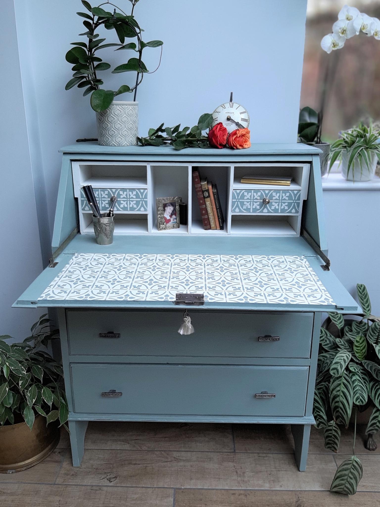 Upcycled Painted Vintage Writing Desk Bureau in Aylesbury