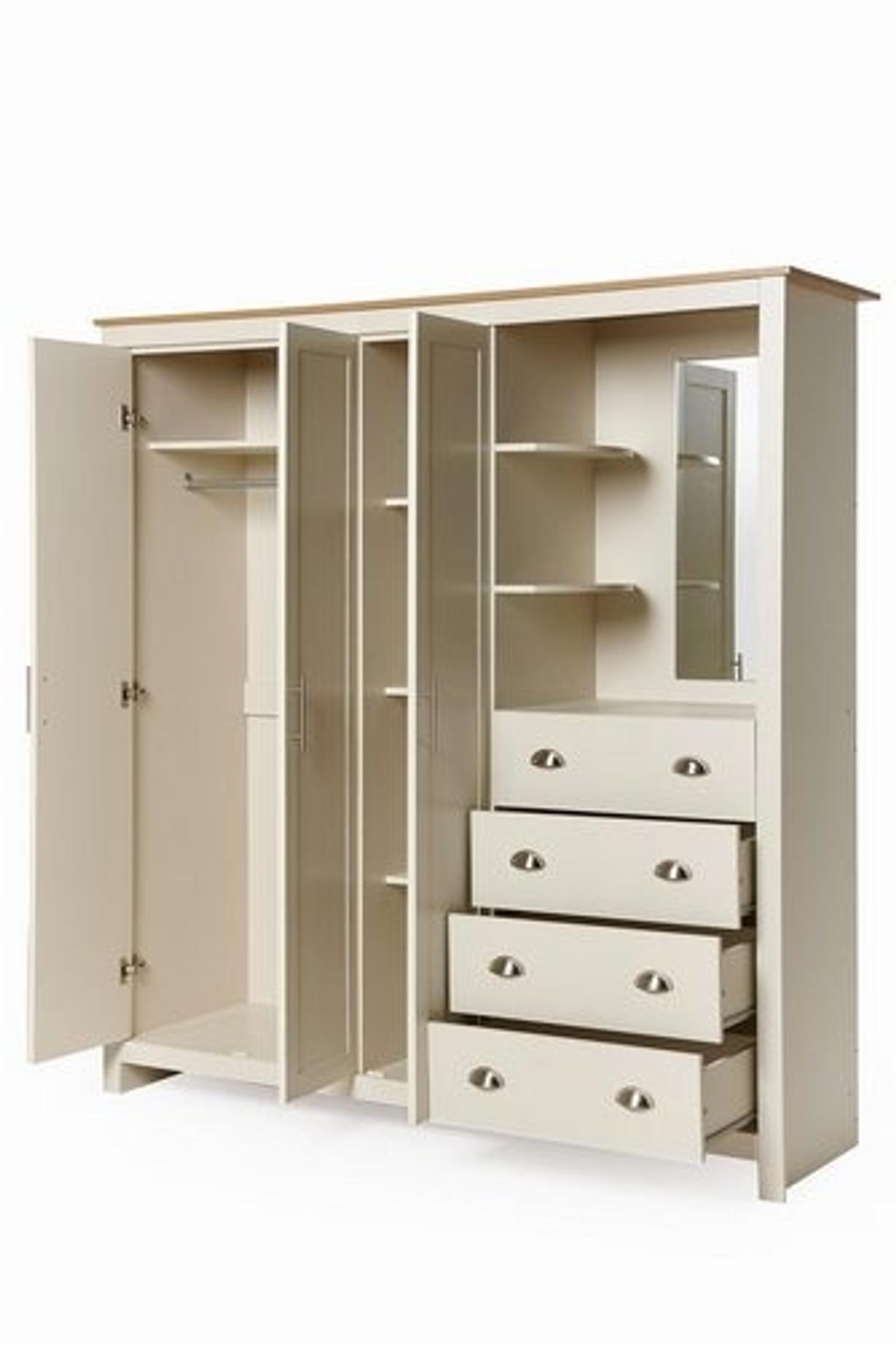 3 Door Wardrobe 4 Drawers Mirrored Cream in M350BN Failsworth for £165.