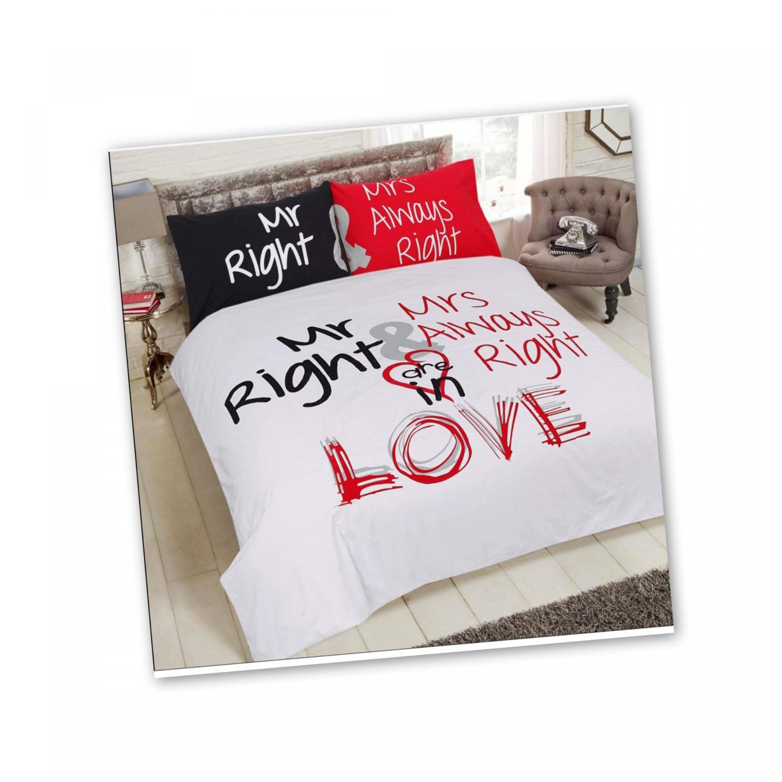 Mr Right Mrs Always Right Bettwasche Bettwäsche Gallery