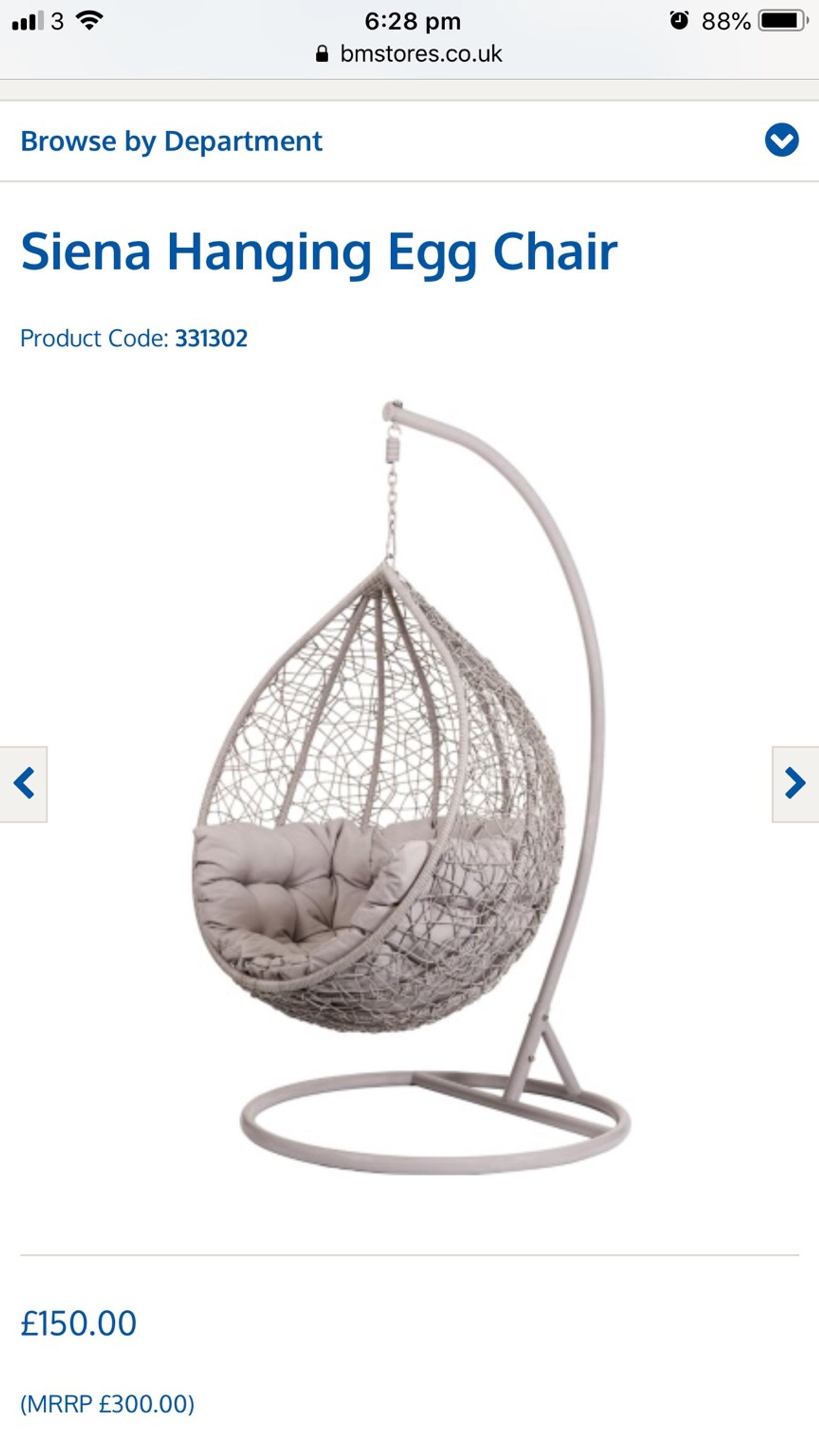 Hanging Egg Chair in RM8 Dagenham for £115.00 for sale Shpock