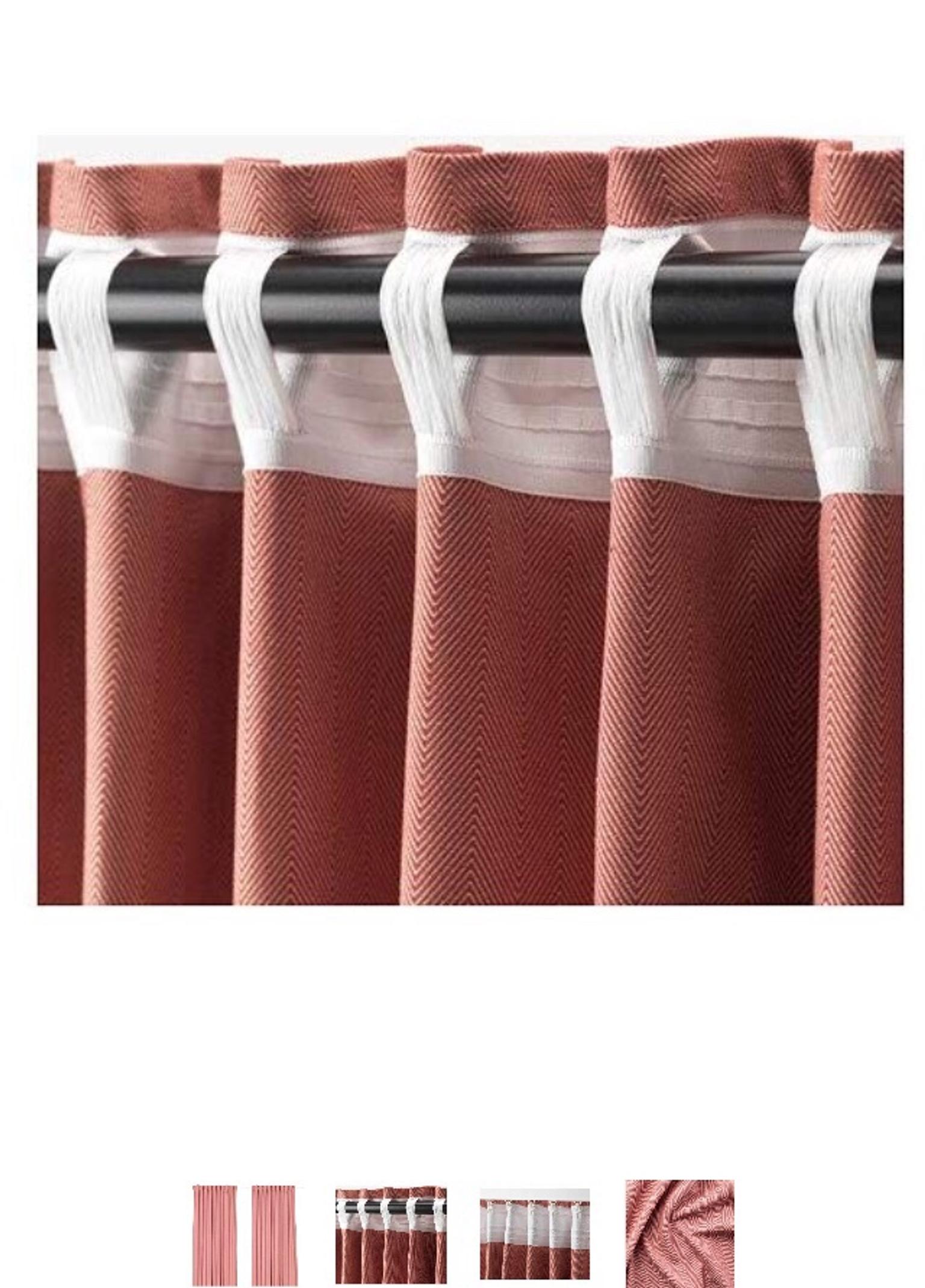IKEA TIBAST 4x Gardinen rosa, 145x300 cm in 6914 Hohenweiler für 60,00