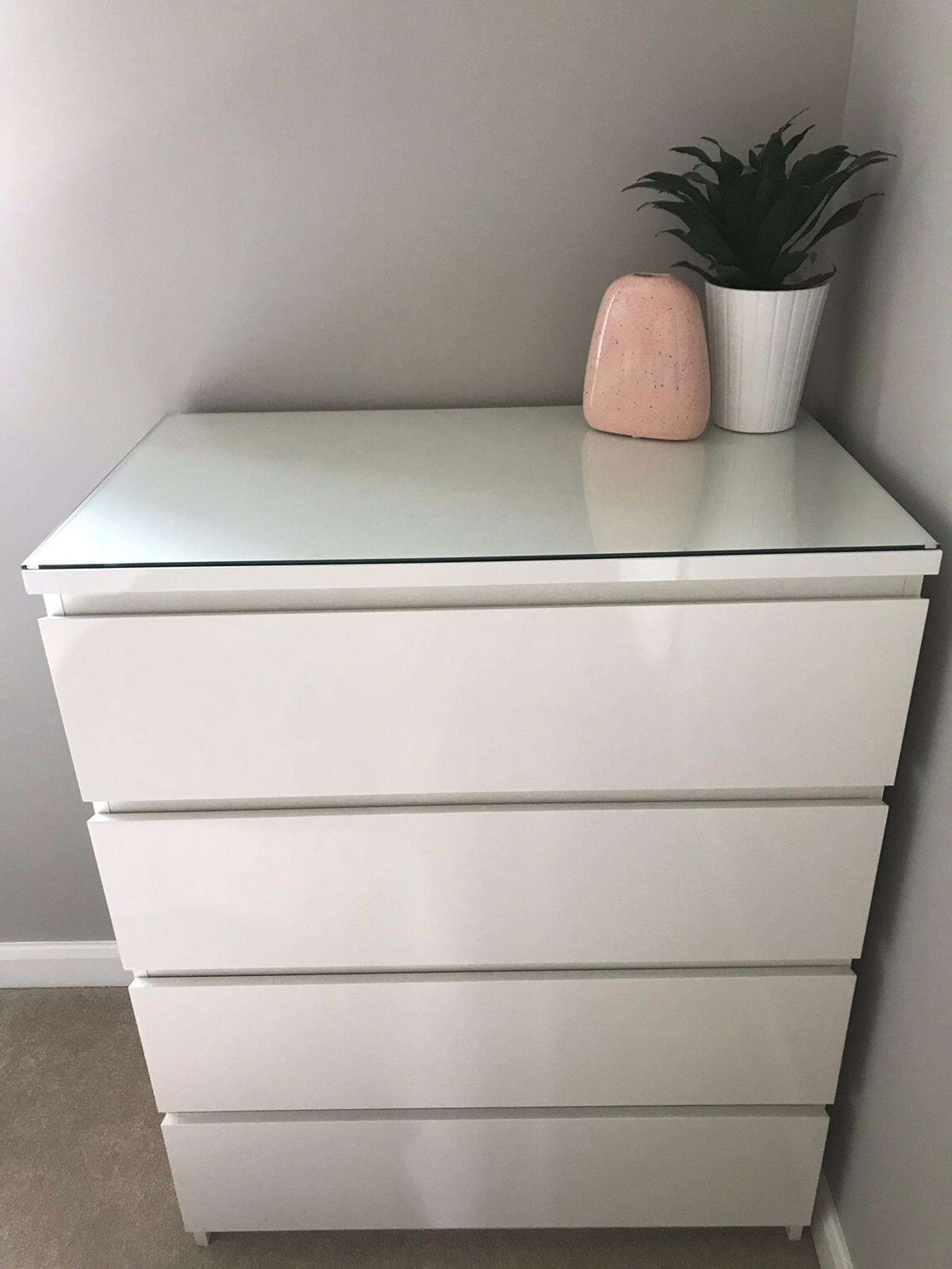 Ikea Malm white high gloss bedroom furniture in CV11