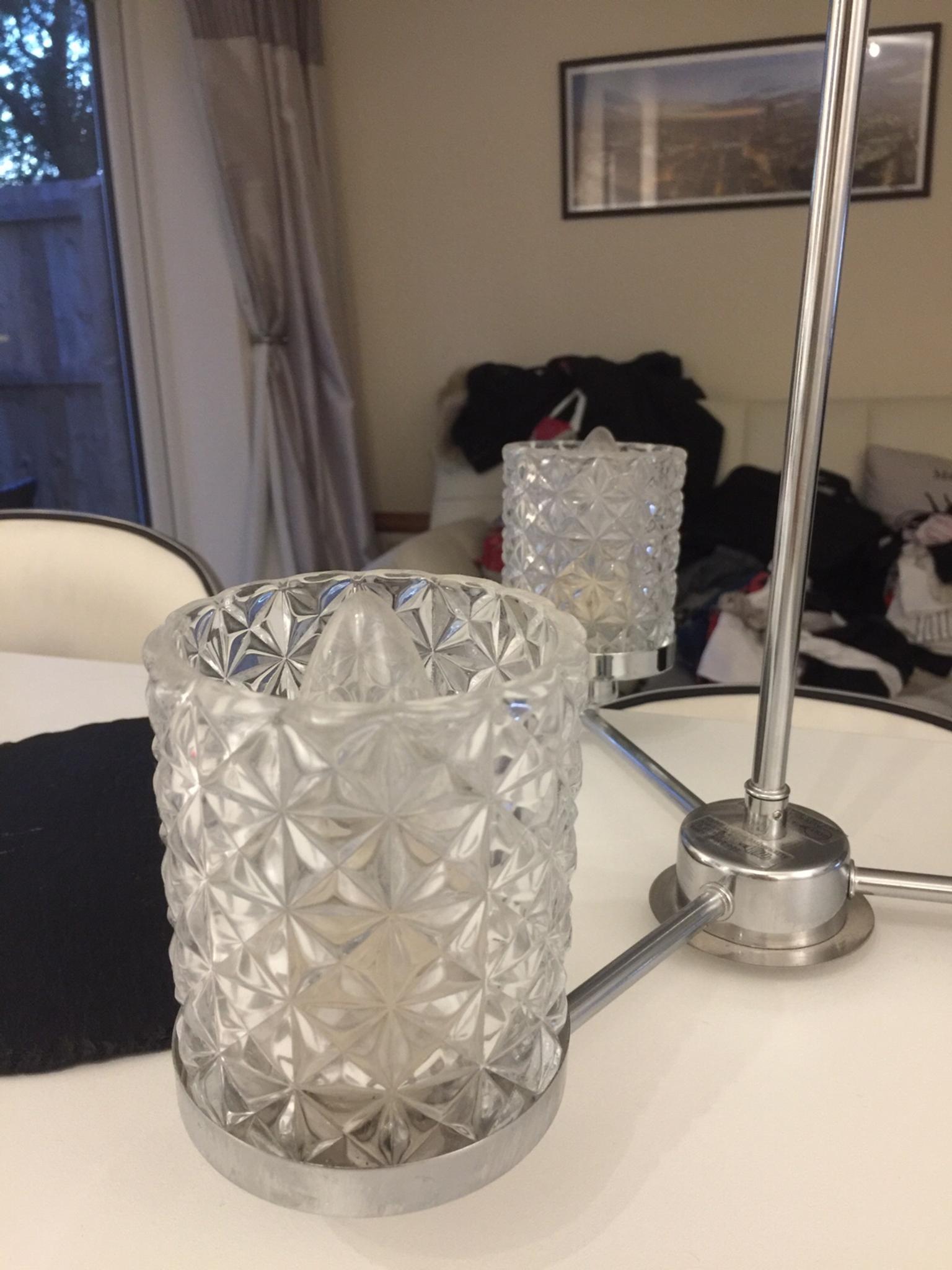 Dunelm glass and Crome ceiling light in St Helens for £10.00 for sale