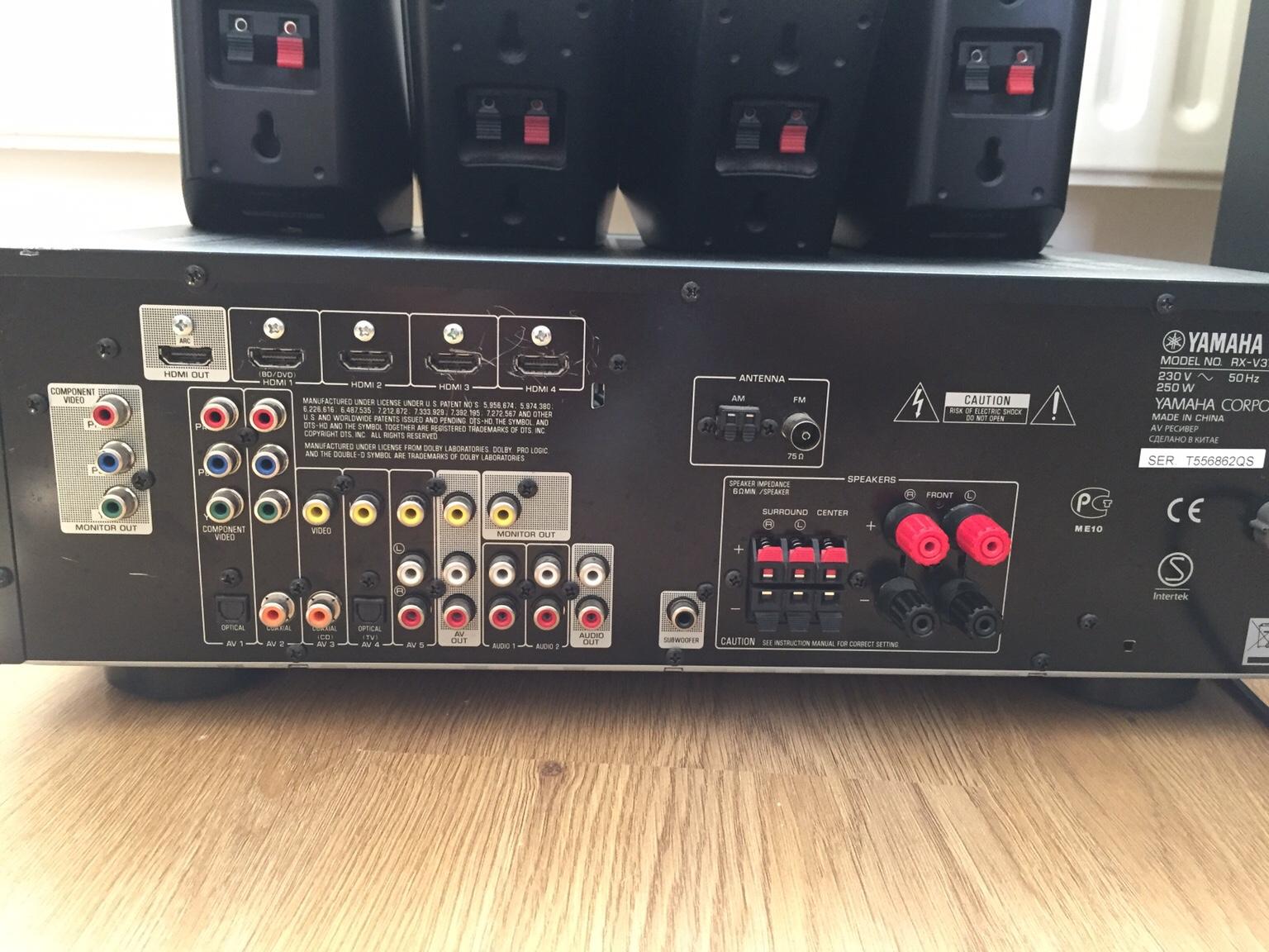 Yamaha RXV373 AV Receiver + SWP201 5.1 in ST8 Moorlands