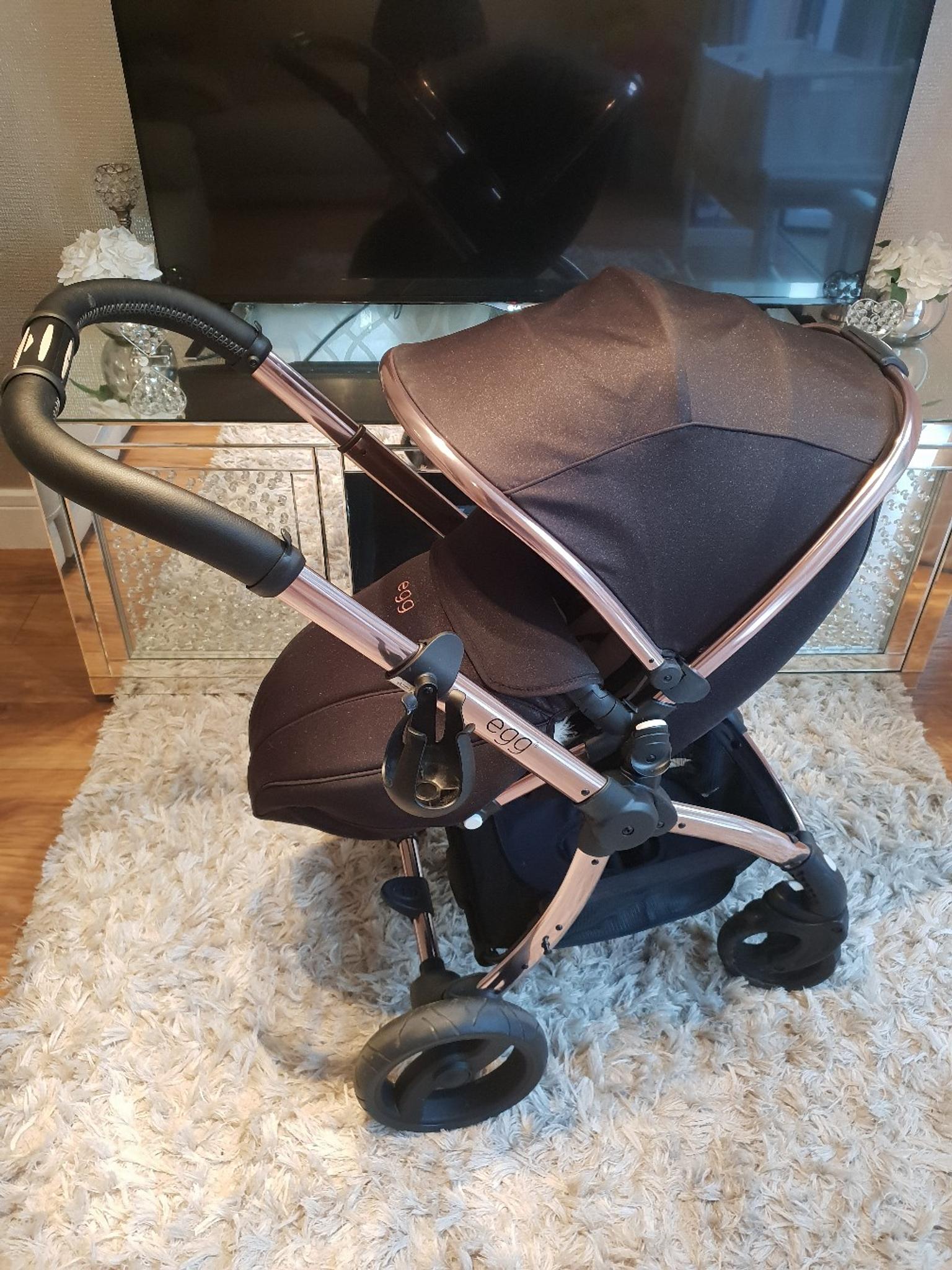 Rose Gold Diamond Black Egg Stroller in Wakefield for £495.00 for sale