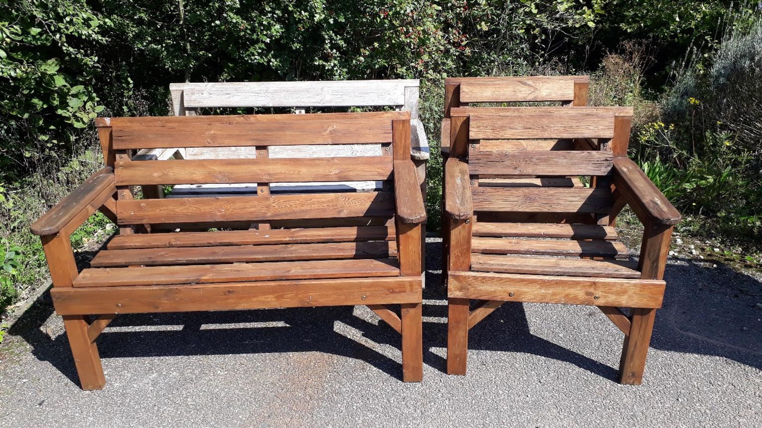Wooden outdoor chair set in South Derbyshire for free for