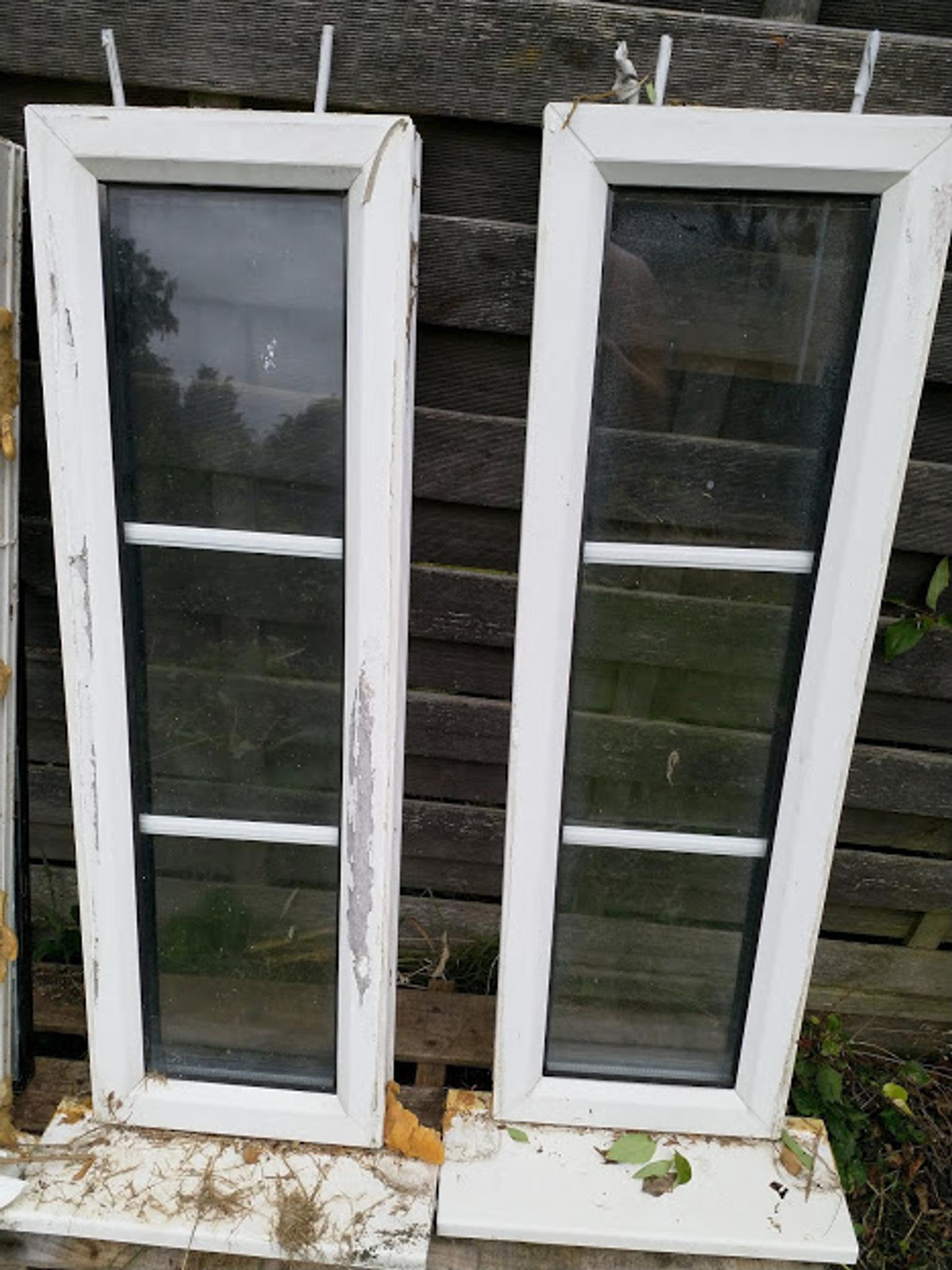 Small UPVC Narrow Glass Window x 2 from Oadby and Wigston for £