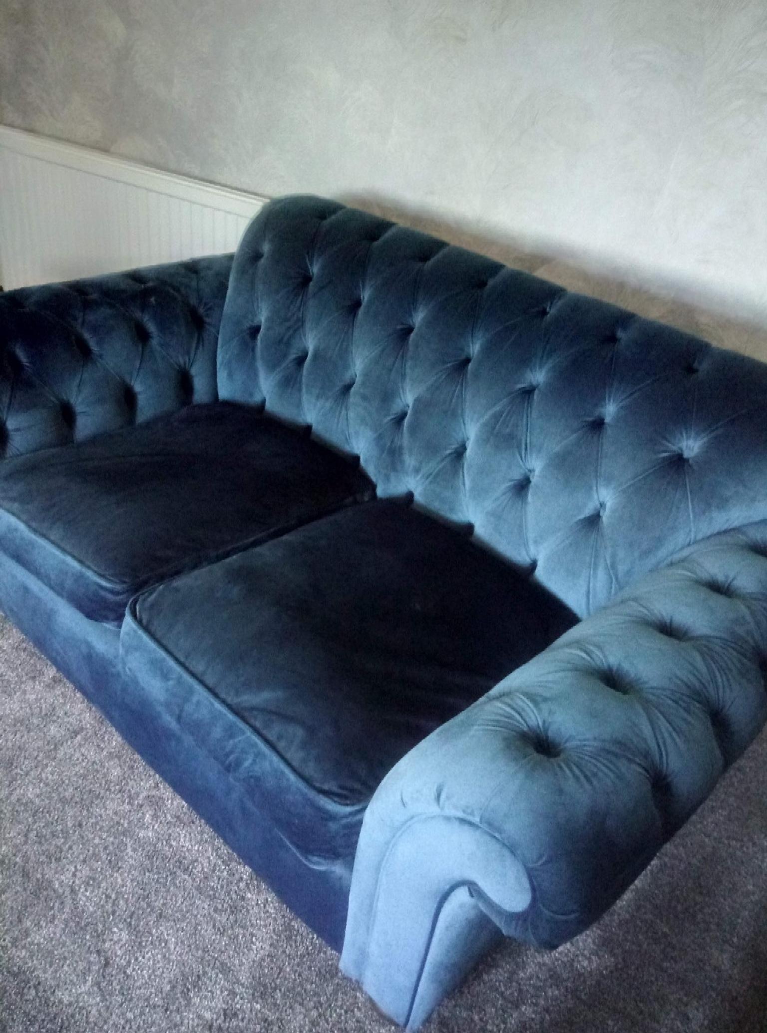 Dark Blue Velvet Sofa Bed Baci Living Room