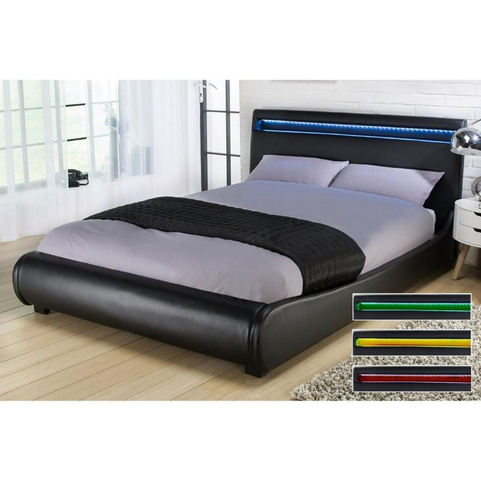 Atlanta Faux Leather King Size 5FT6 Bed LED in M350BN Failsworth for £