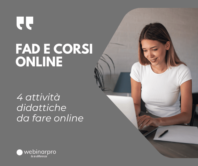 FAD e corsi online 4 attività didattiche e formative online