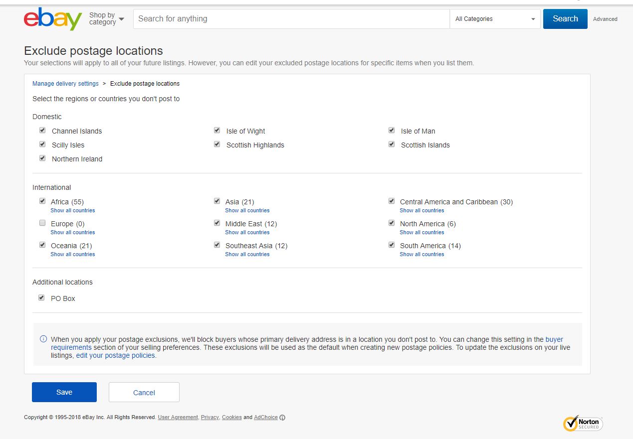 How to set shipping exclusions on eBay Interpret Help Center Support