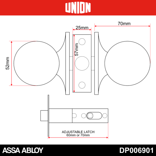Bala Privacy/Bathroom Door Knob Set Polished Stainless Steel 