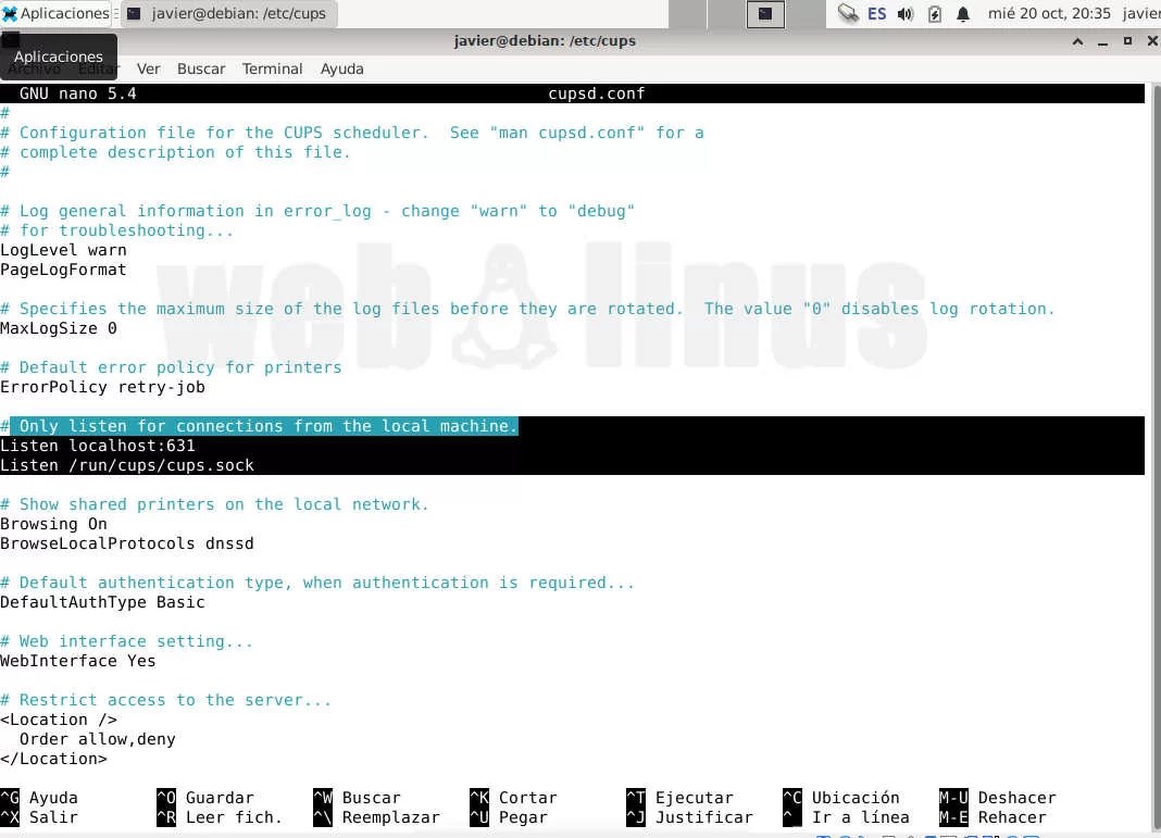 Como instalar un servidor de impresión CUPS en Debian y derivados
