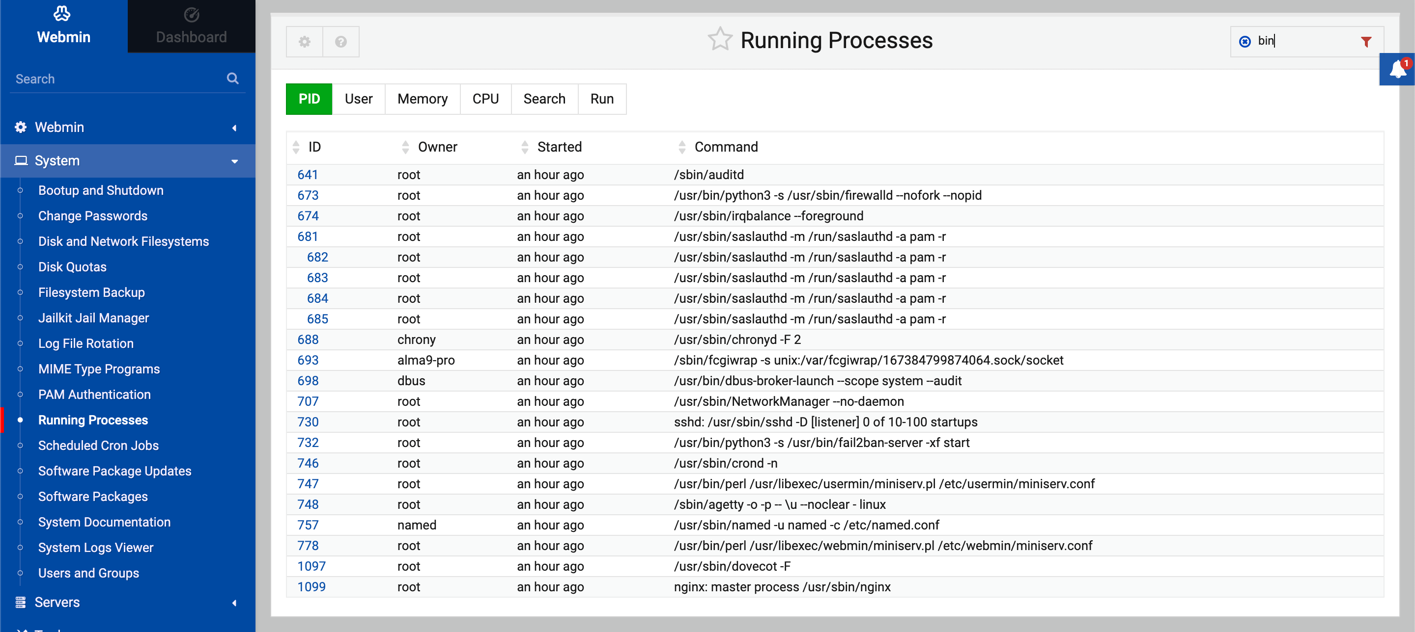 Running Processes min