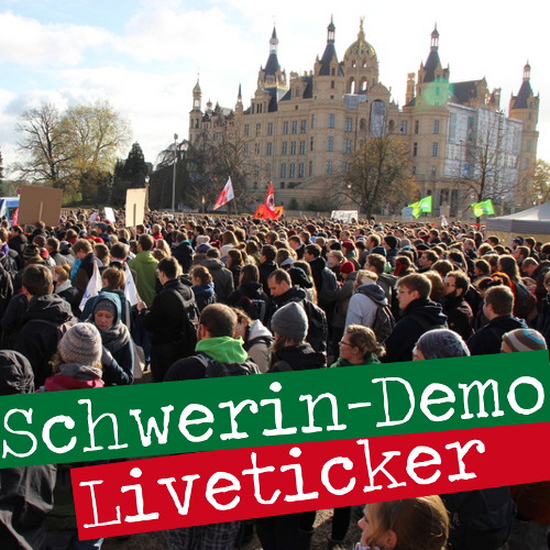 Liveticker von der SchwerinDemo mit etwa 3.000 Teilnehmern webmoritz.