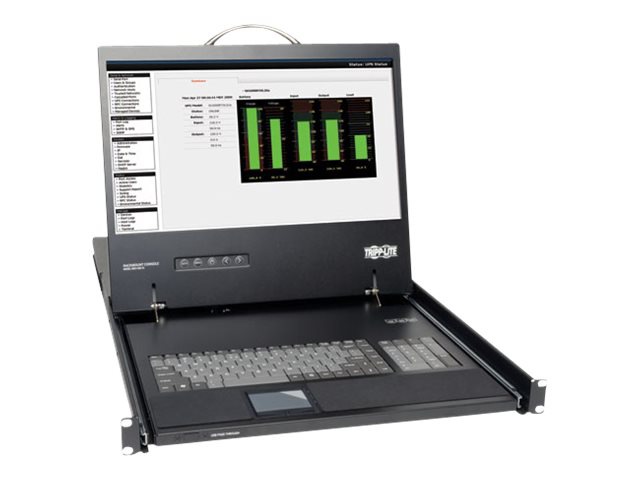Tripp Lite KVM Rack Console w/ 19" LCD in 1URM Steel Drawer w Cable Kit TAA B02100019