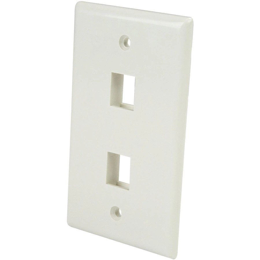 StarTech.com 2-Port RJ45 Universal Wall Plate - White - PLATE2WH
