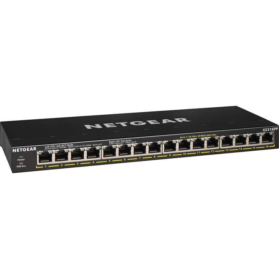 Netgear GS316PP Ethernet Switch - GS316PP-100NAS - Modular Switches