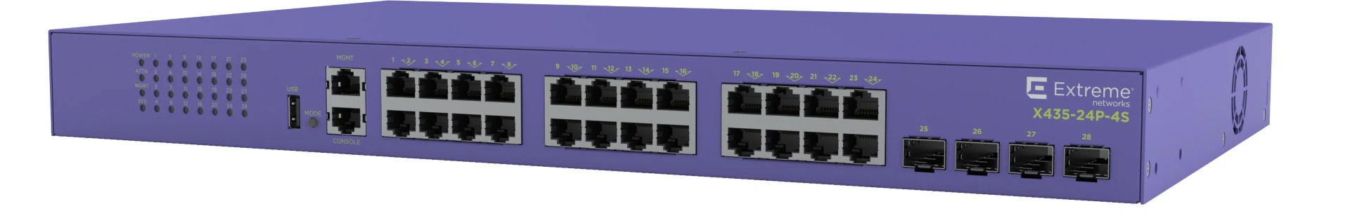 Extreme Networks ExtremeSwitching X435-24P-4S - switch - 24 ports