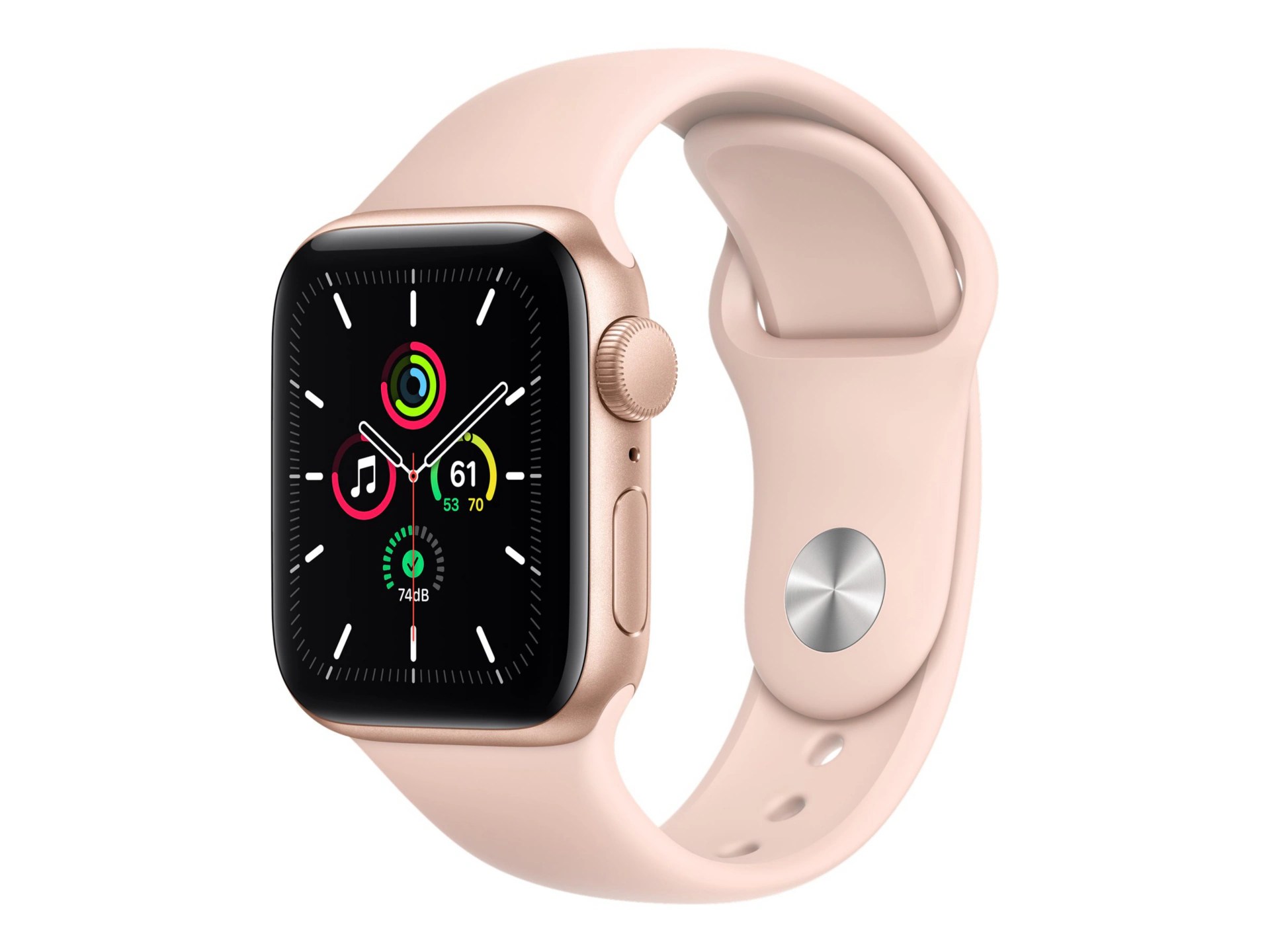 Apple Watch SE (GPS) gold aluminum smart watch with sport band