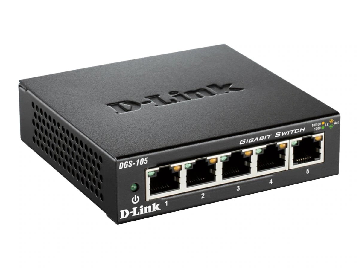 DLink 5Port Gigabit QoS Desktop Switch DGS105 Switches